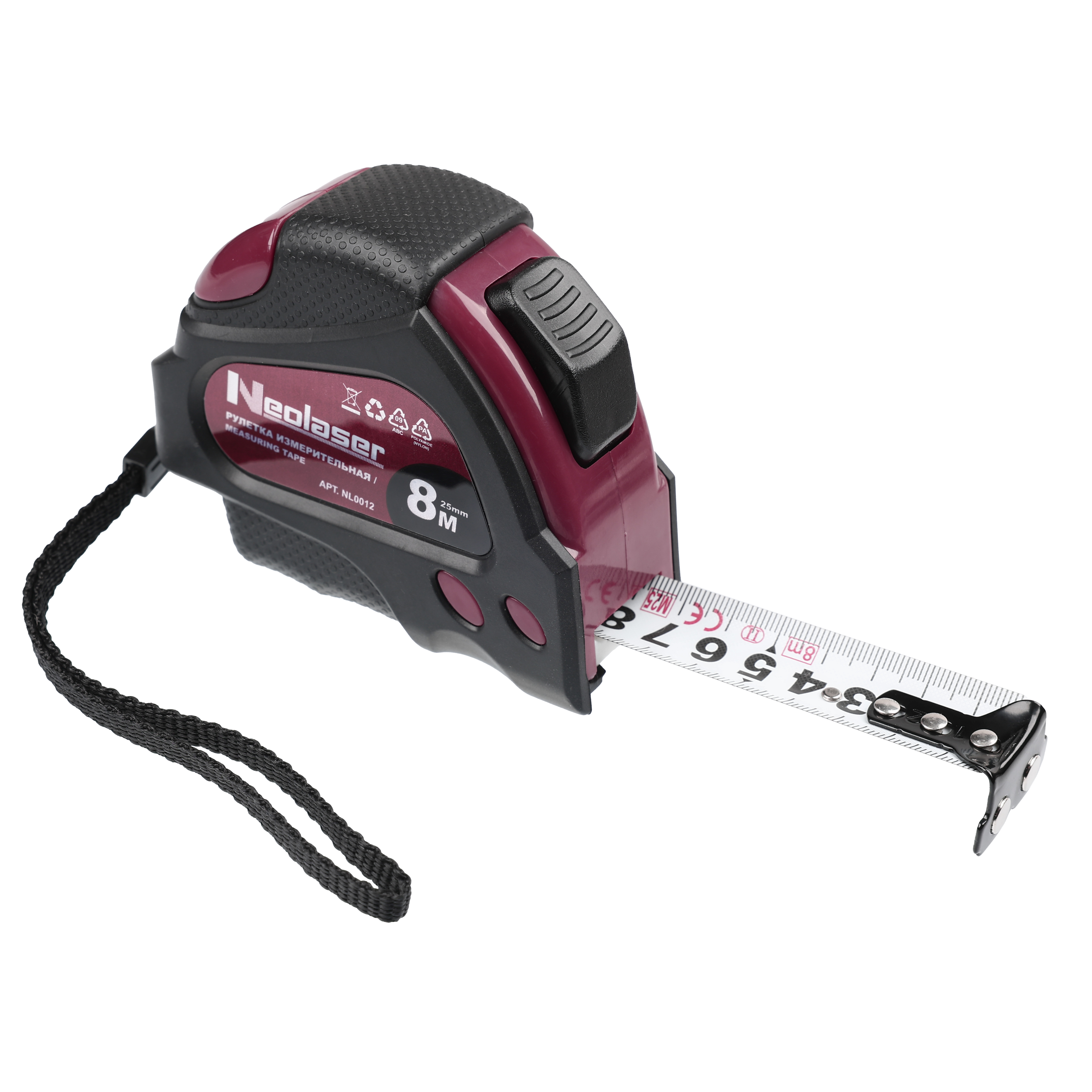 Изображение товара Рулетка Neolaser NL0012 8м с автостопом и двусторонней разметкой