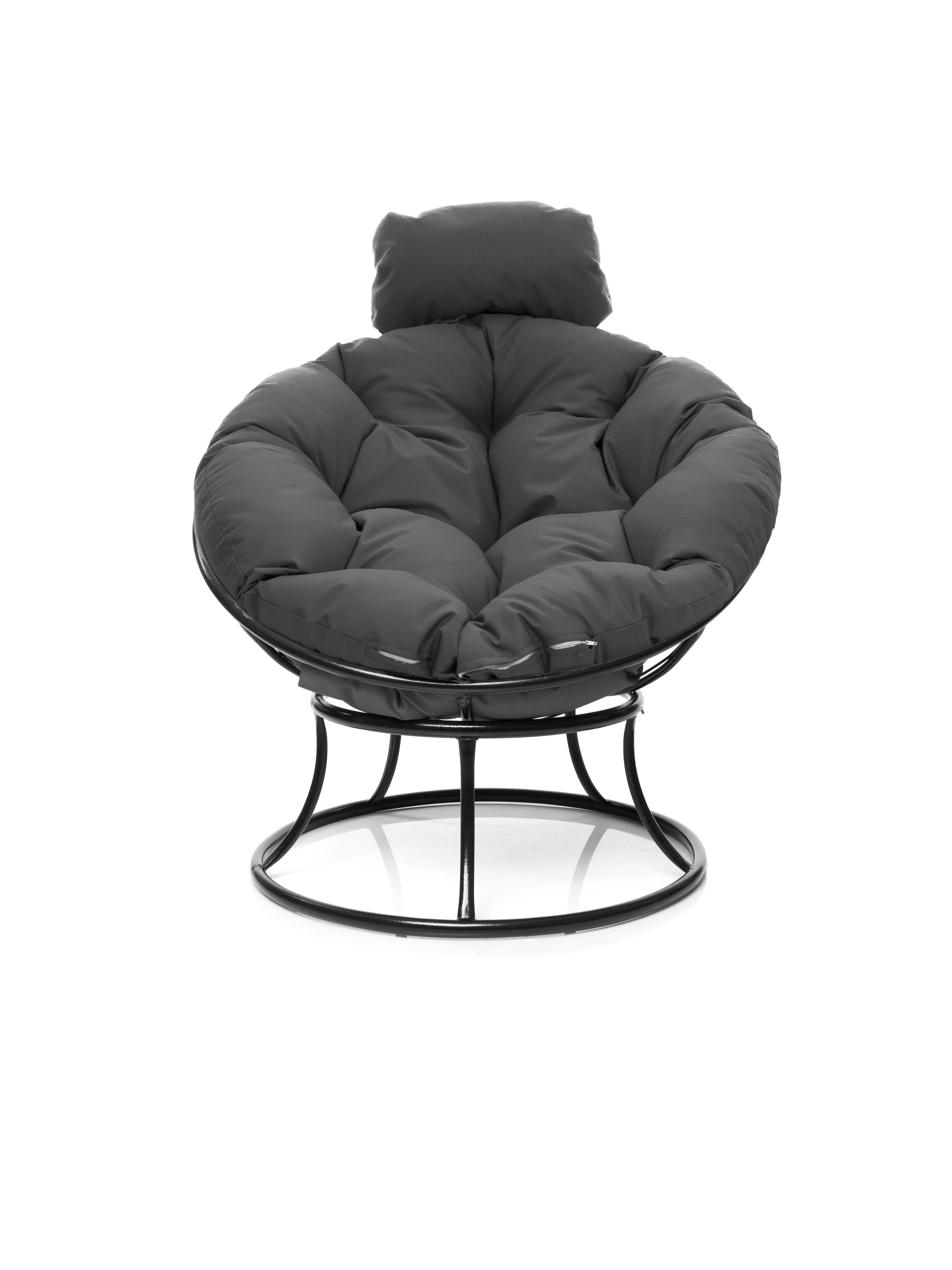 Изображение товара Кресло садовое Папасан мини M-GROUP черное серое для улицы, Россия