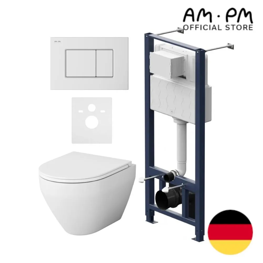 Изображение товара Комплект инсталляции с унитазом Am.pm Jump FlashClean белый глянцевый