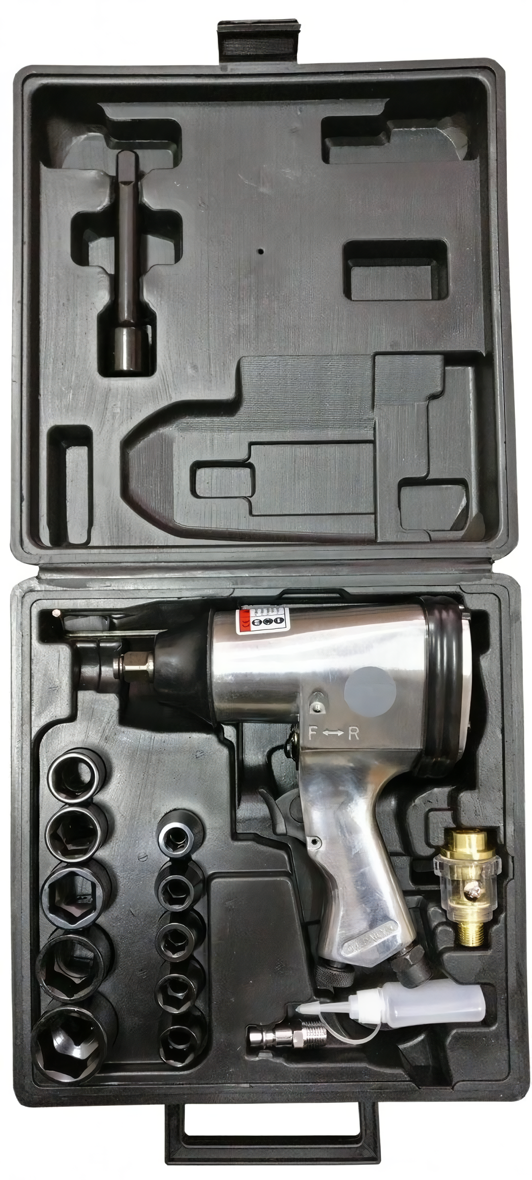 Изображение товара Пневматический гайковерт Byaross FD-2508K комплект с головками кейс 1/2"