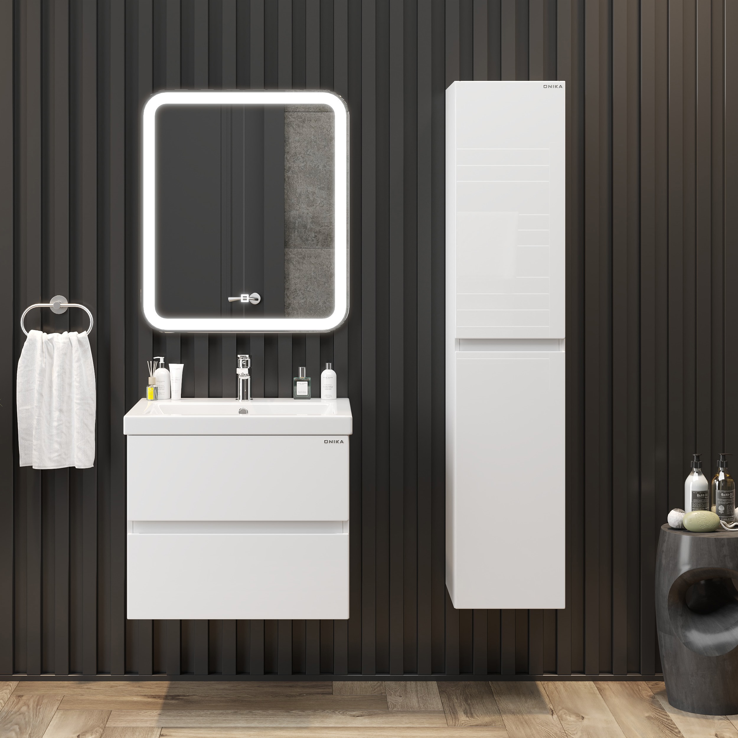 Изображение товара Шкаф для ванны напольный Onika 403079 30x142см цвет белый