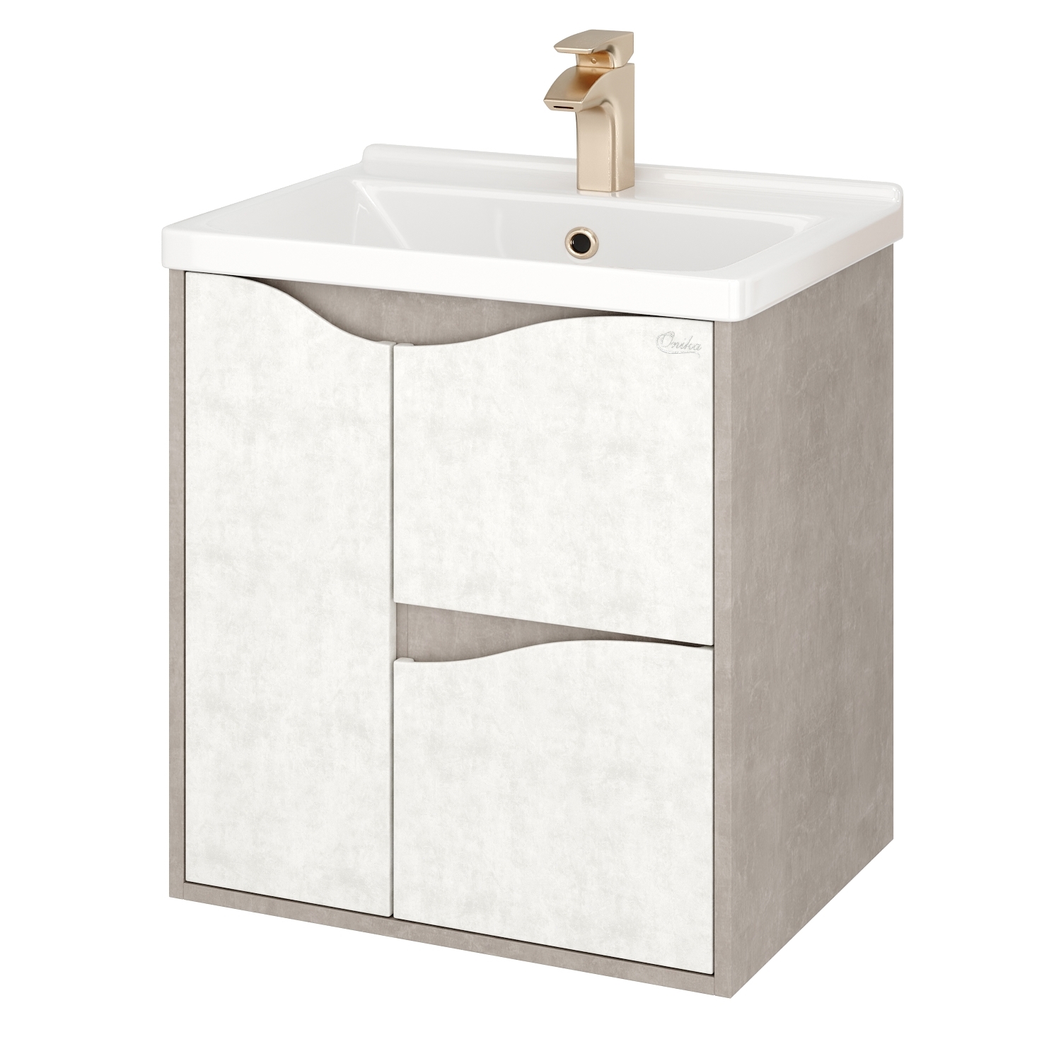 Изображение товара Тумба под раковину подвесная Onika Брендон 106138 57.6см цвет серый