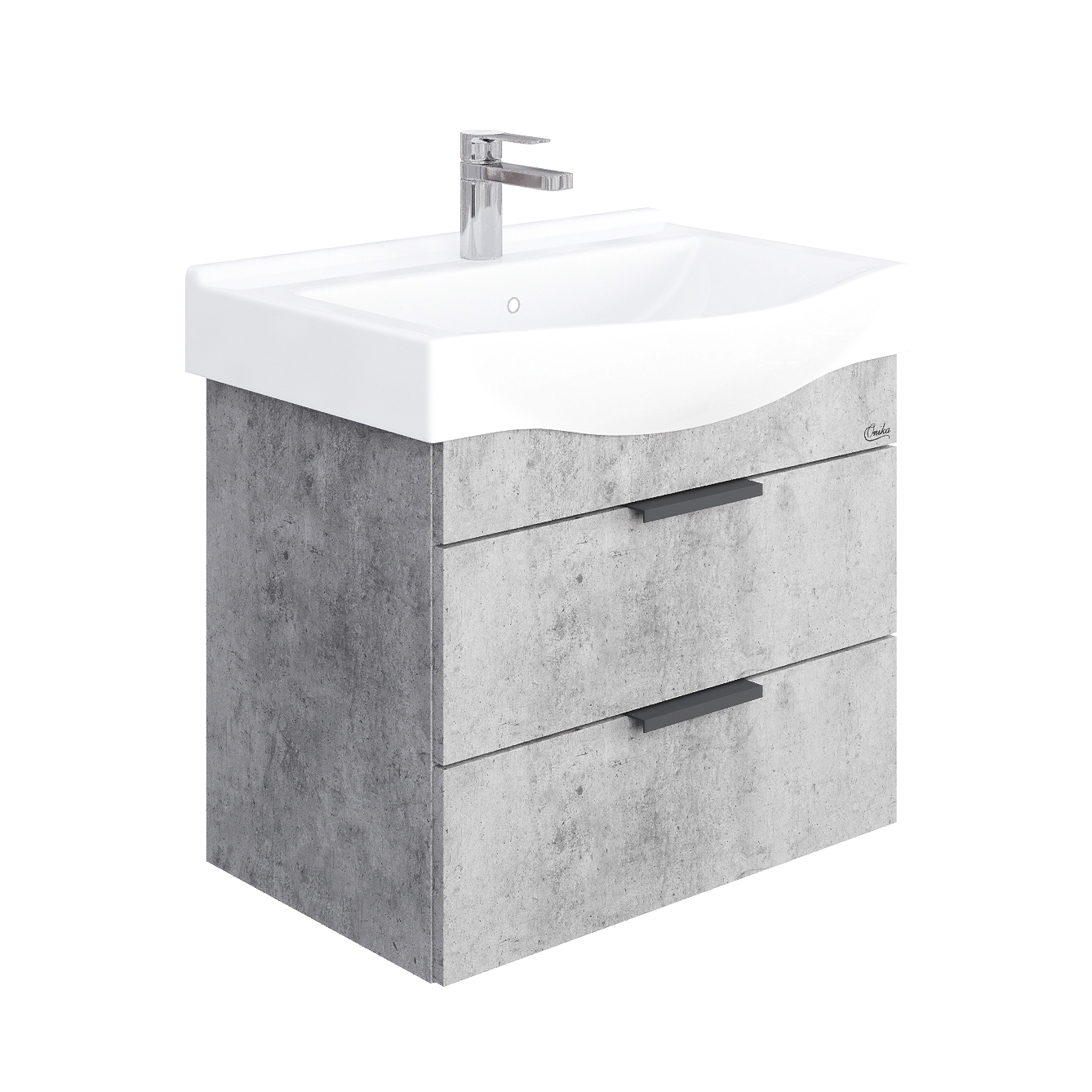 Изображение товара Навесная тумба под раковину Onika Девис 65 брутальный бетон дизайн Россия