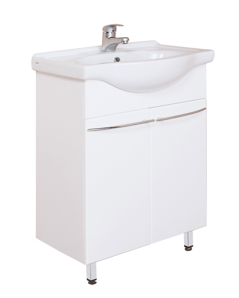 Изображение товара Тумба под раковину ONIKA Селигер 60 напольная белая с ручками и системой плавного закрывания
