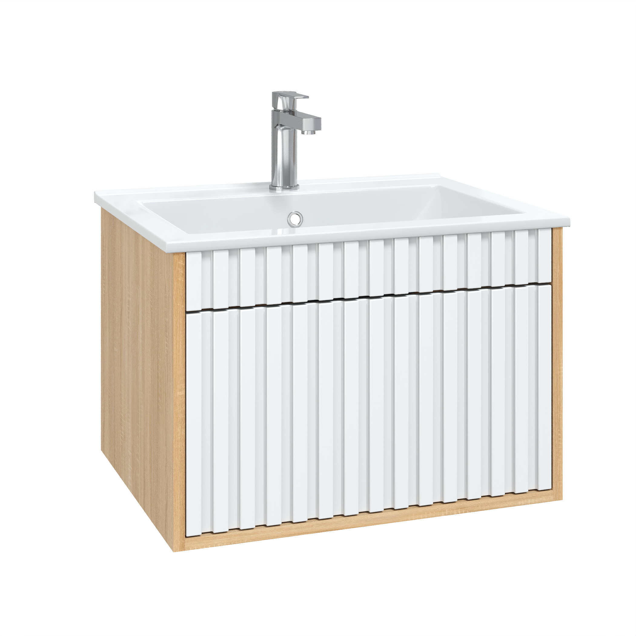 Изображение товара Навесная тумба под раковину ONIKA Дайлер 106150 59см бежевый дизайн мягкое закрытие