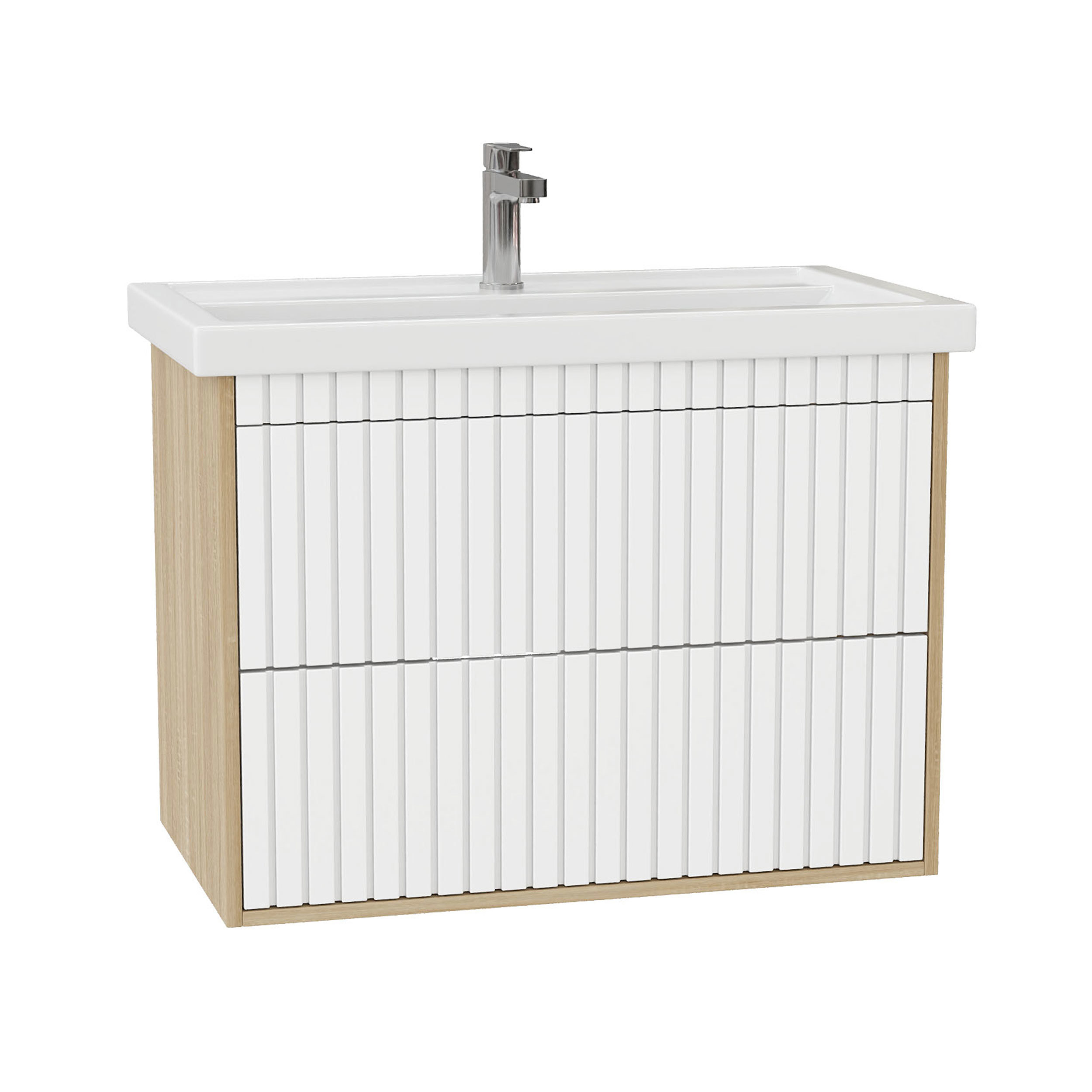 Изображение товара Тумба под раковину для ванной комнаты ONIKA Дайлер 77 см белая с дубом