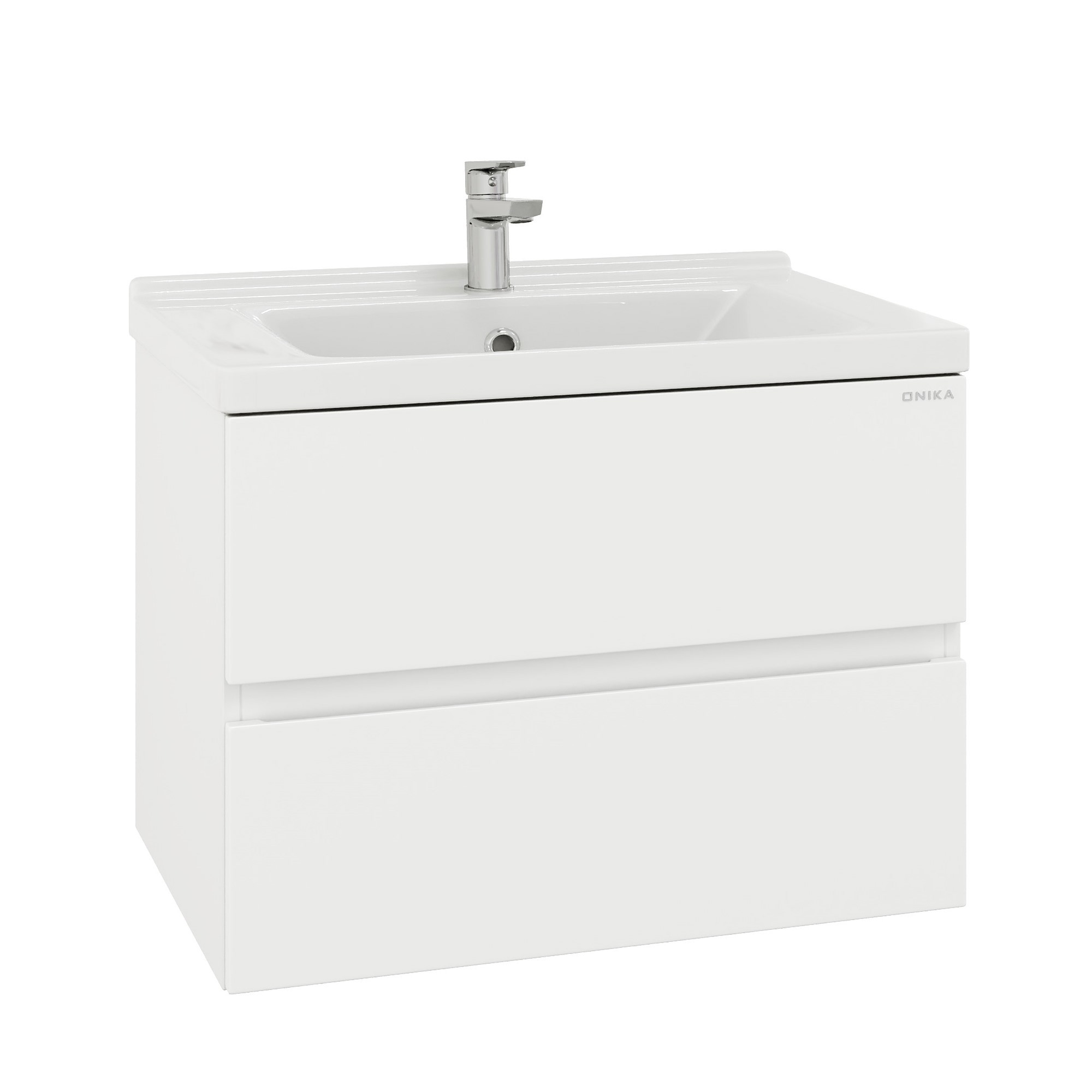 Изображение товара Тумба под раковину напольная ONIKA 107061 68см белая с двумя ящиками