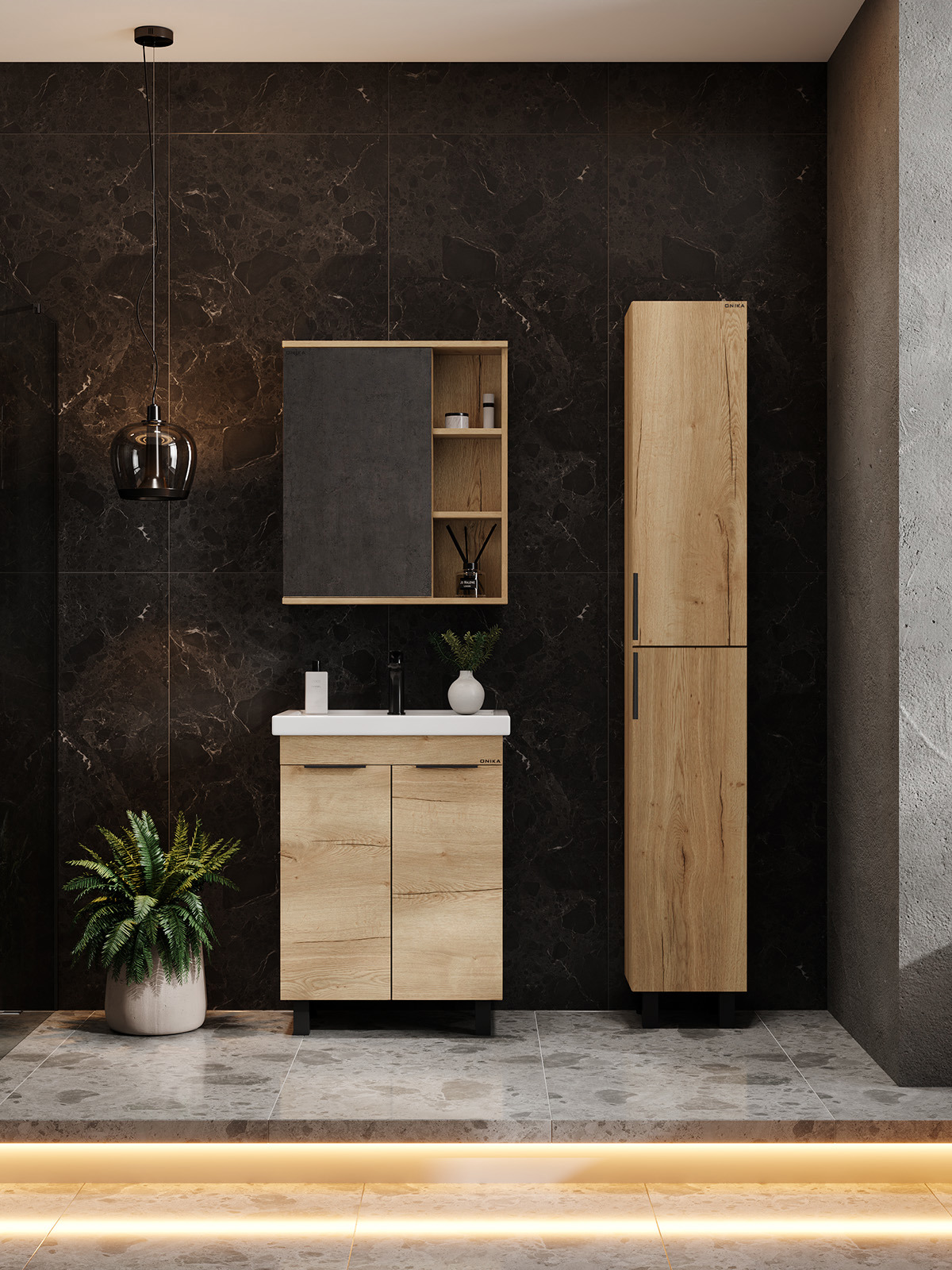 Изображение товара Тумба под раковину напольная Onika 105040 46.7см цвет дуб галифакс