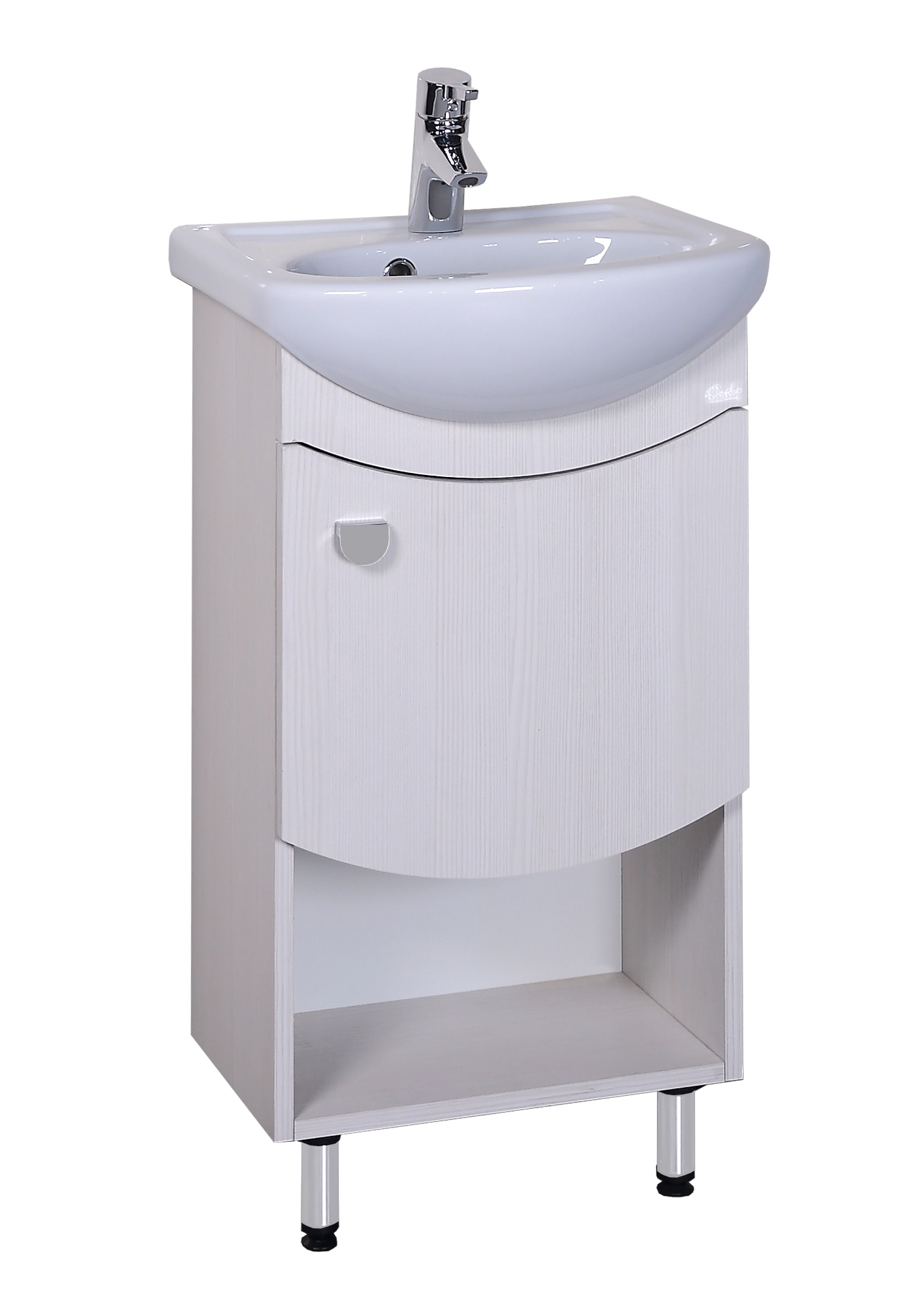 Изображение товара Тумба под раковину Onika 104505 41см белая напольная с полками и системой плавного закрывания