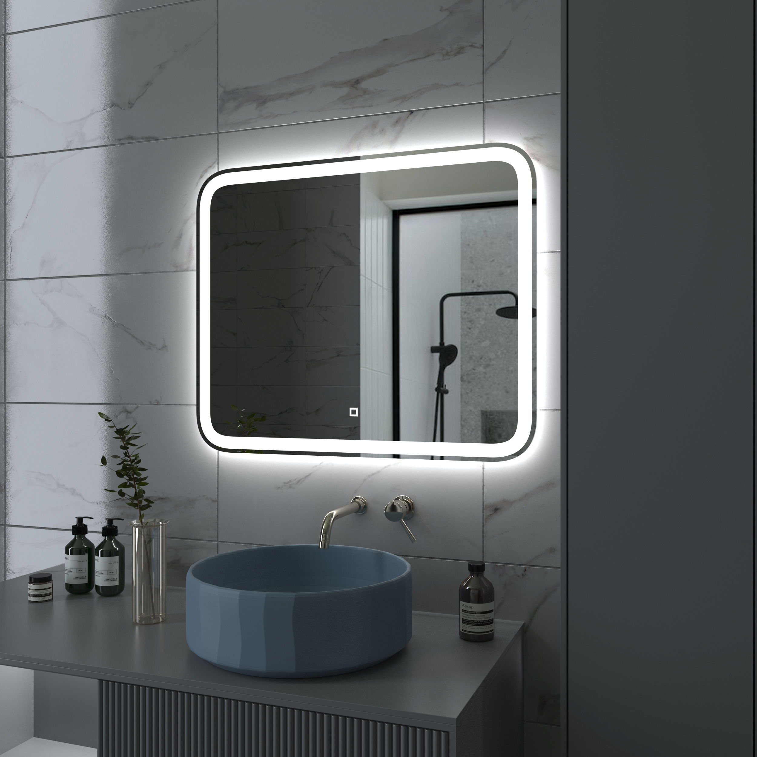 Изображение товара Зеркало для ванной Onika 209029 с подсветкой 90x70см