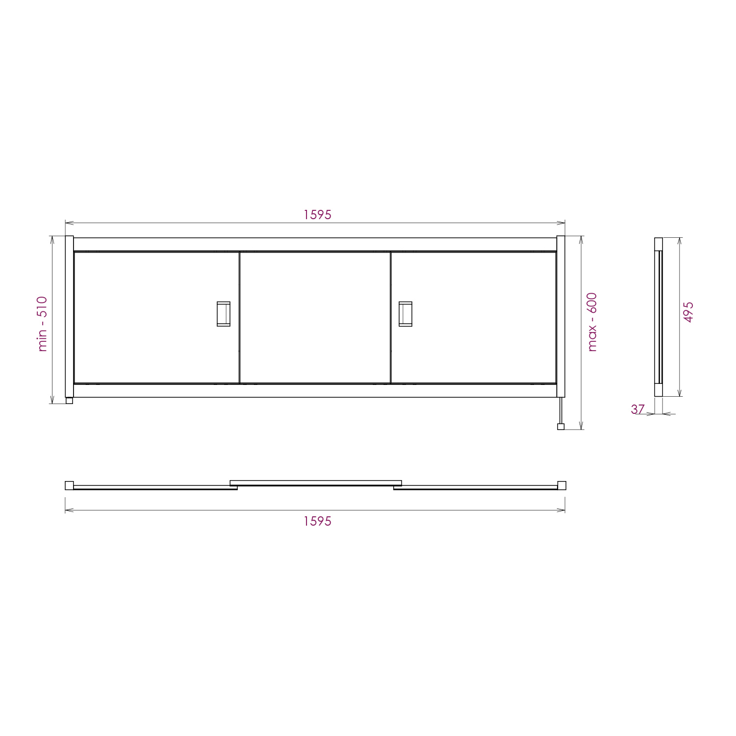 Изображение товара Экран под ванну Onika 516001 белый глянец регулируемый по высоте