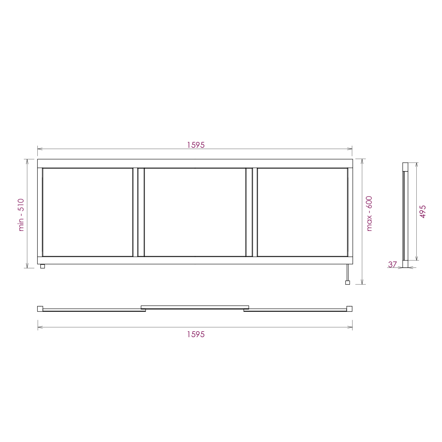 Изображение товара Экран под ванну Onika 516005 белый глянец, регулируемый по высоте 160x50см