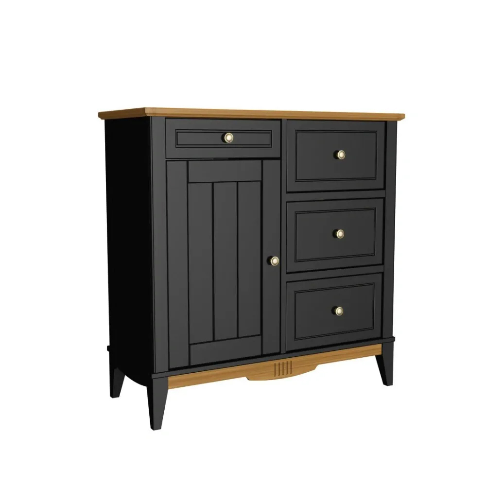 Изображение товара Комод Дом мебели из сосны Пенни 2 ящика 96х40х96 см массив сосны цвет черный/антик