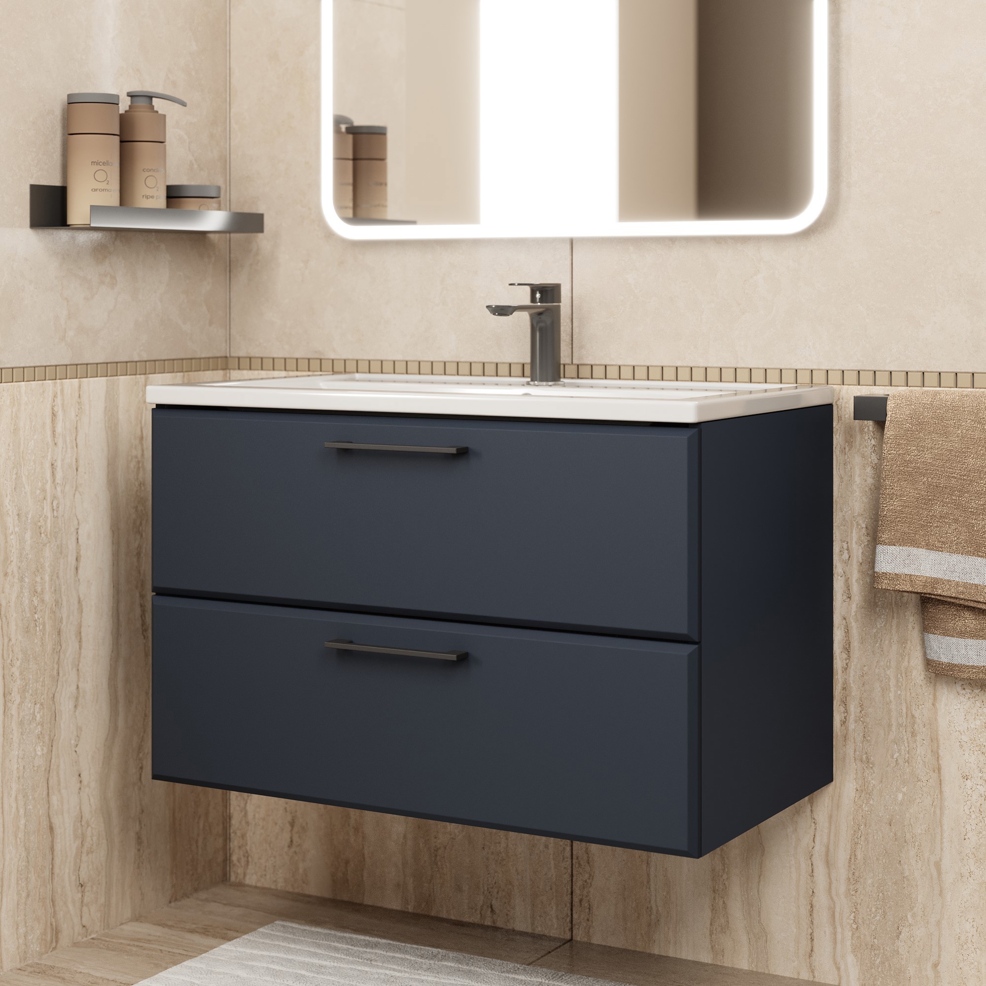 Изображение товара Тумба под раковину подвесная Uperwood TFosterNEW80b 79.6см цвет черный