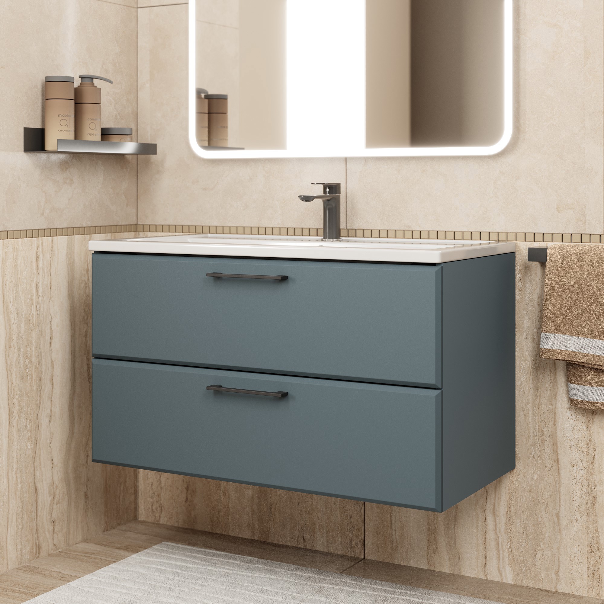 Изображение товара Подвесная тумба под раковину Uperwood TFosterNEW90g 89.6 см серый графит