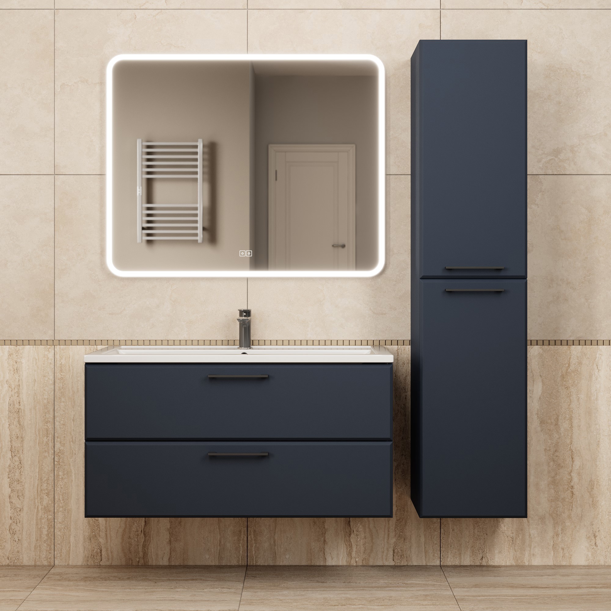 Изображение товара Пенал для ванной Uperwood Foster New 36x30x160 см подвесной цвет черный