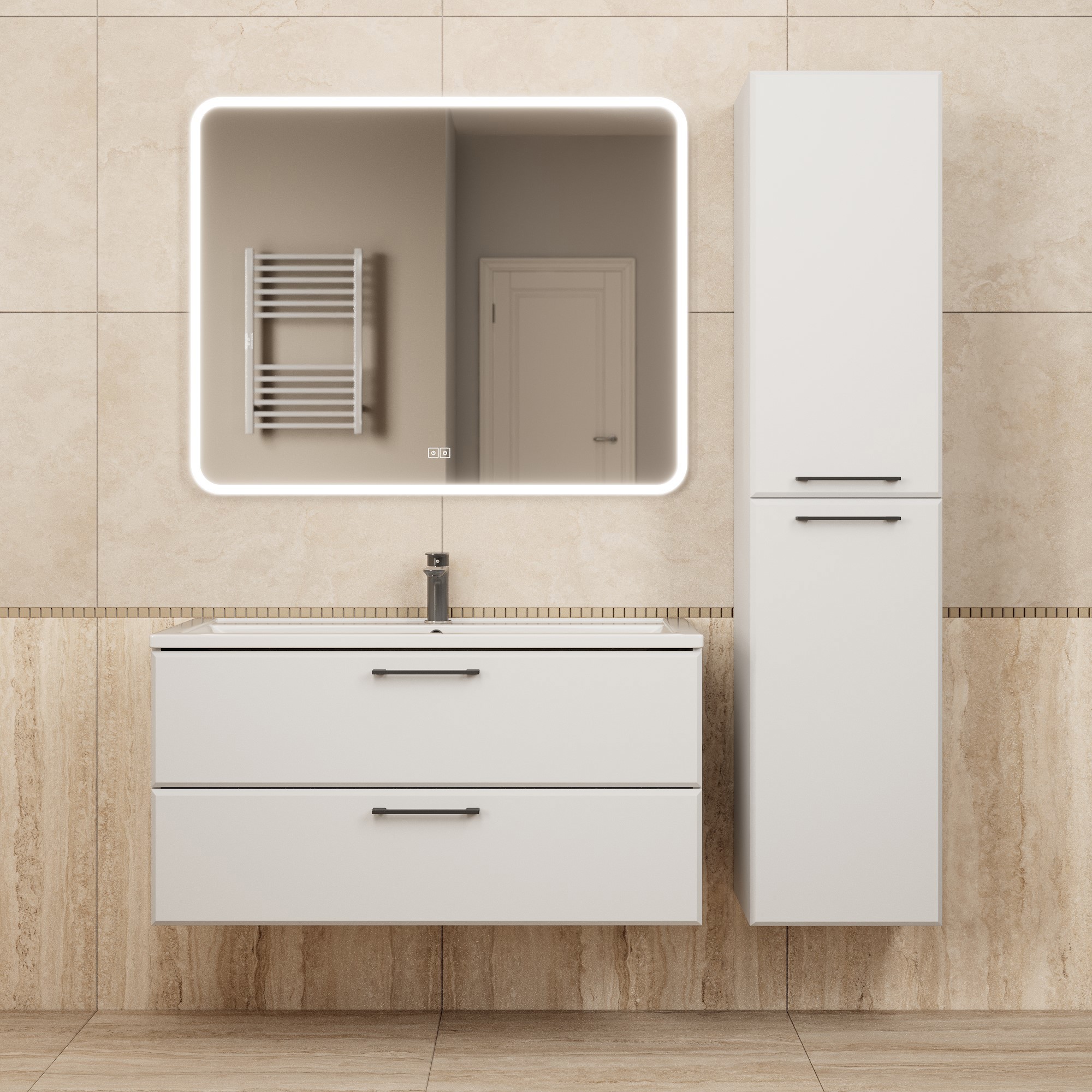 Изображение товара Пенал для ванной Uperwood Foster New 36x30x160 см подвесной цвет белый Изображение товара Пенал для ванной Uperwood Foster New 36x30x160 см подвесной цвет белый