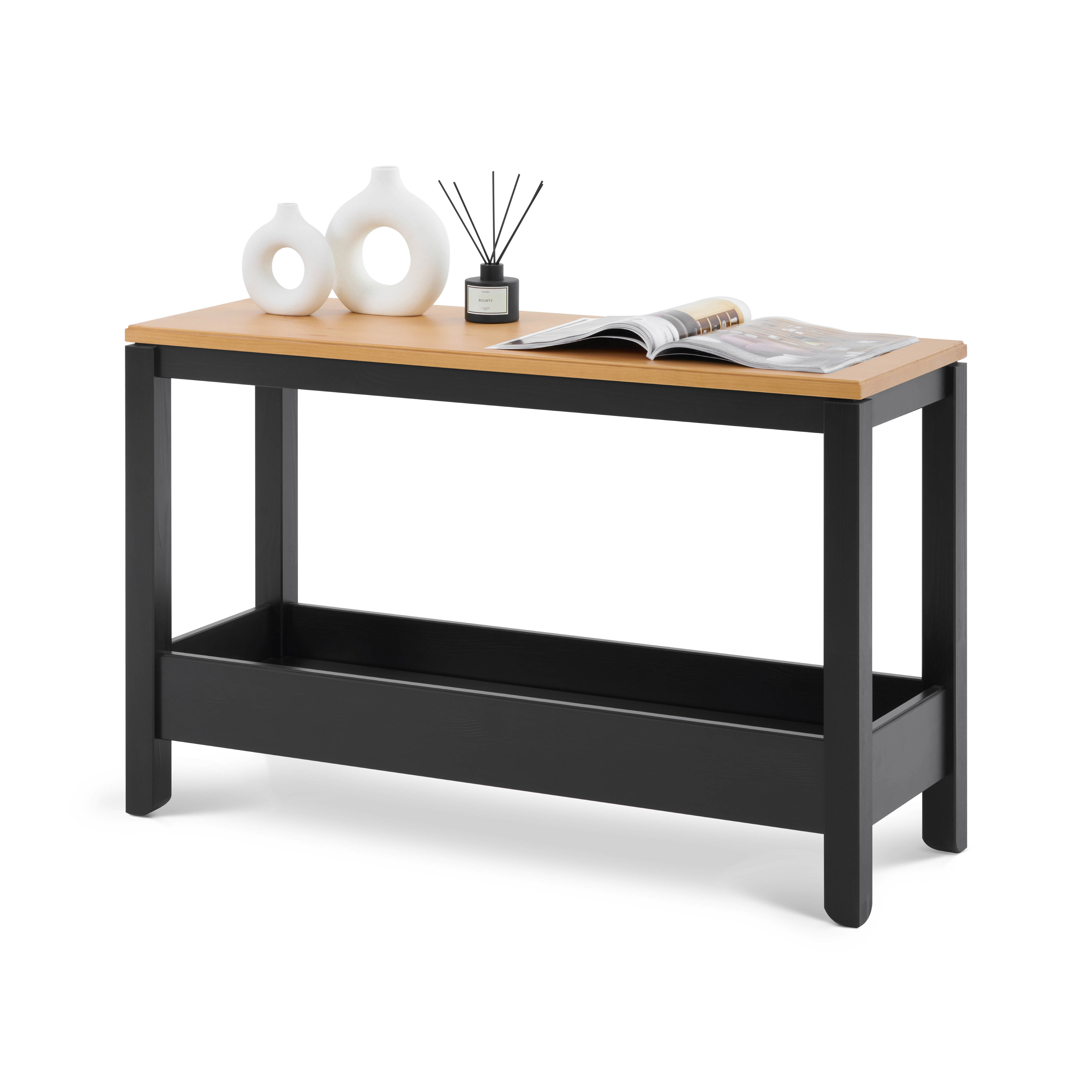 Изображение товара Консоль Лузалес Кодзув 100x64x35 см массив сосны цвет черный/светло-коричневый