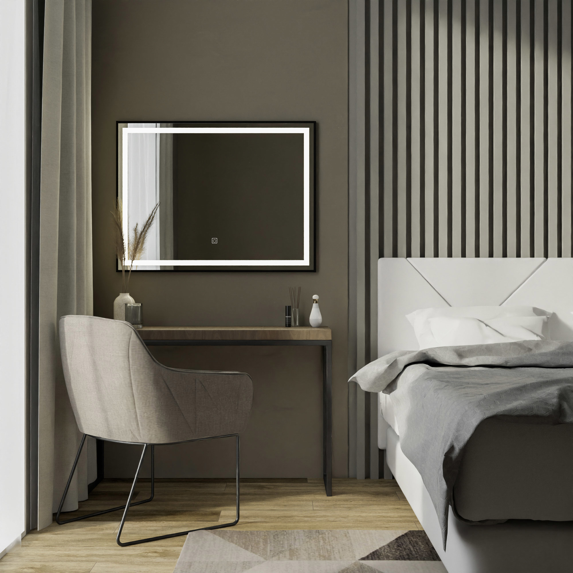 Изображение товара Зеркало FIXSEN FX-2100B с подсветкой LED 100x80 см черное