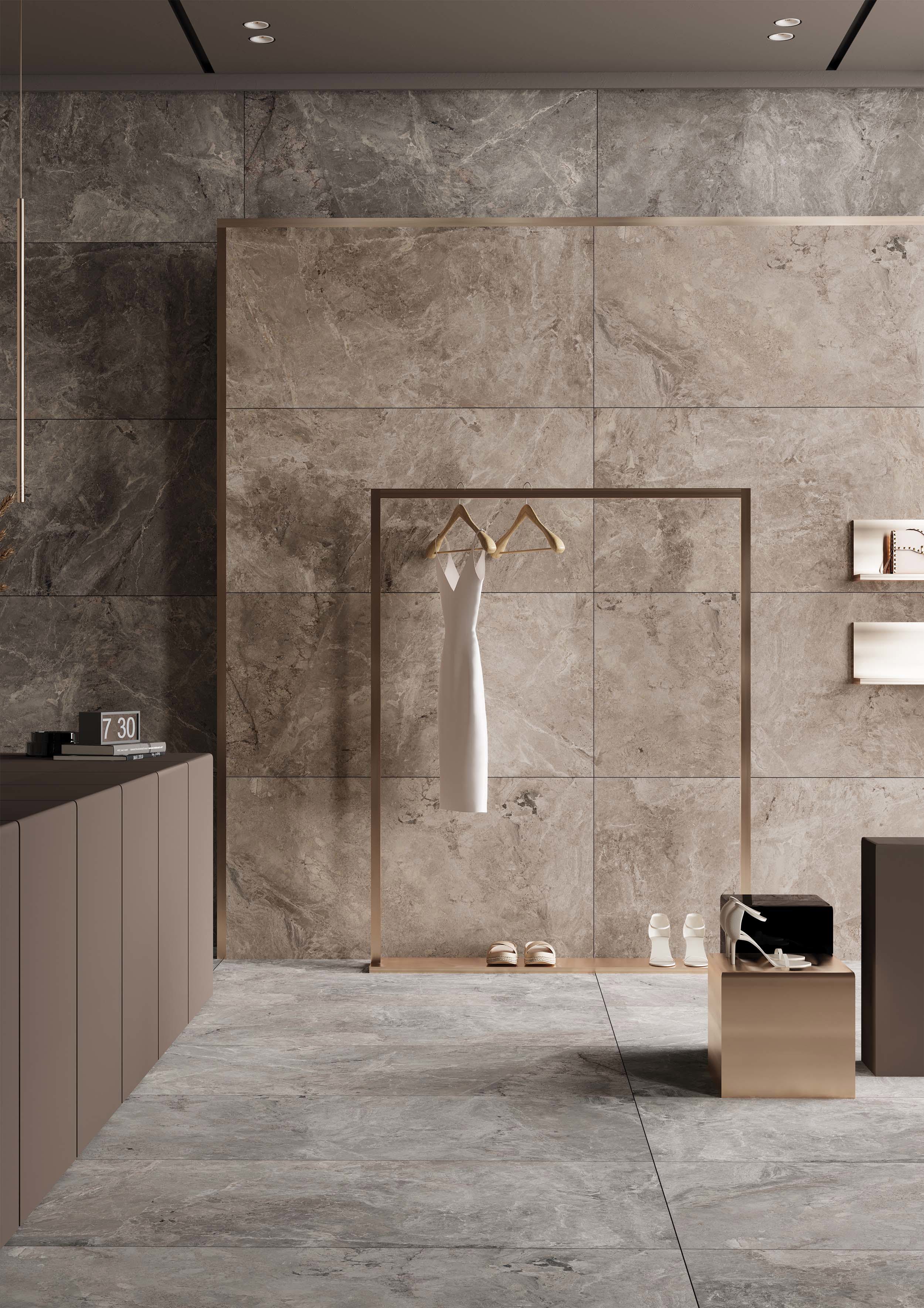 Изображение товара Керамогранит Arcos Smoke 60x120 см серый для стен и пола BIEN