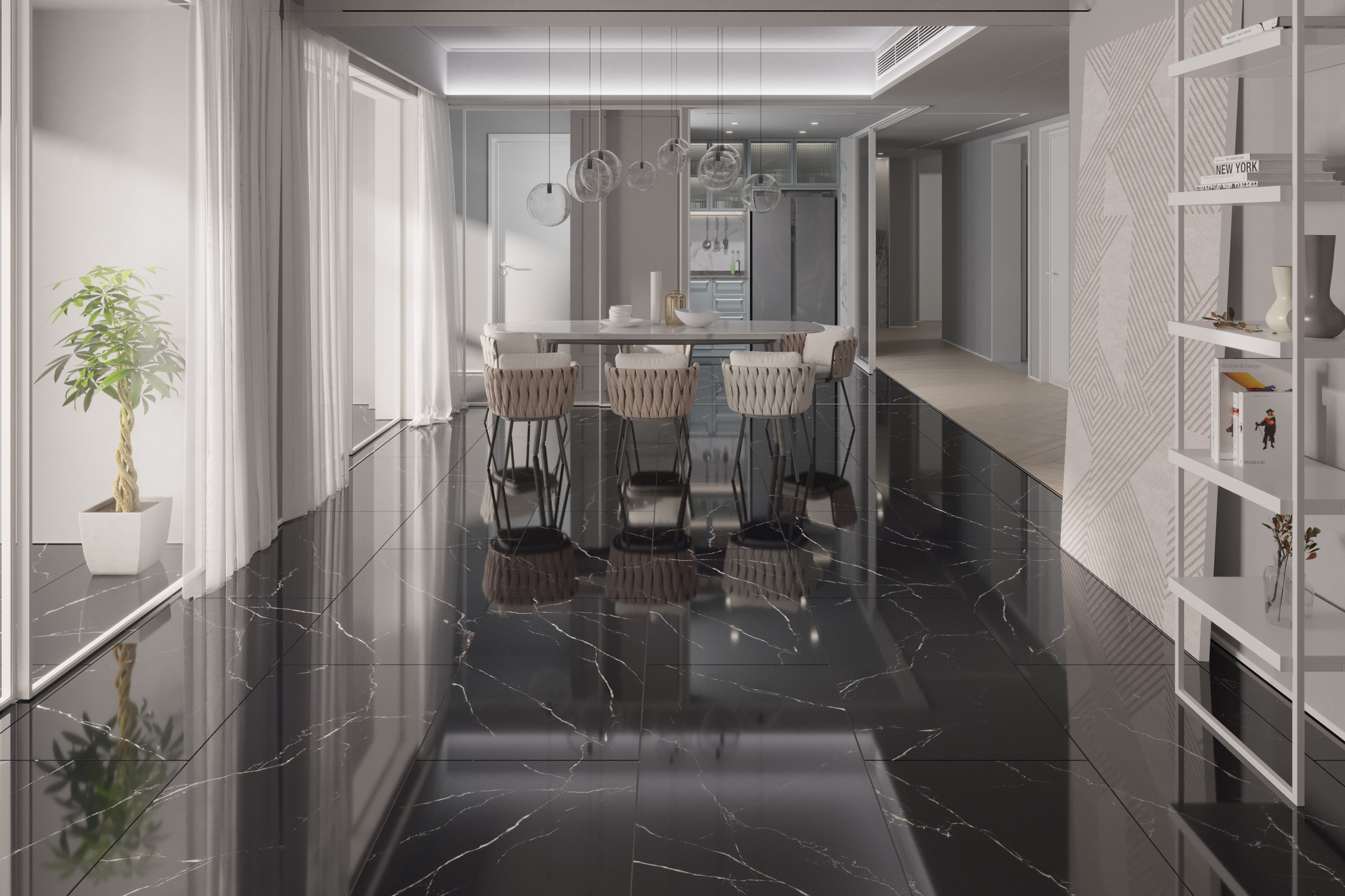 Изображение товара Керамогранит Qua Lave Blanche full lapp 595.x119.5см цвет черный