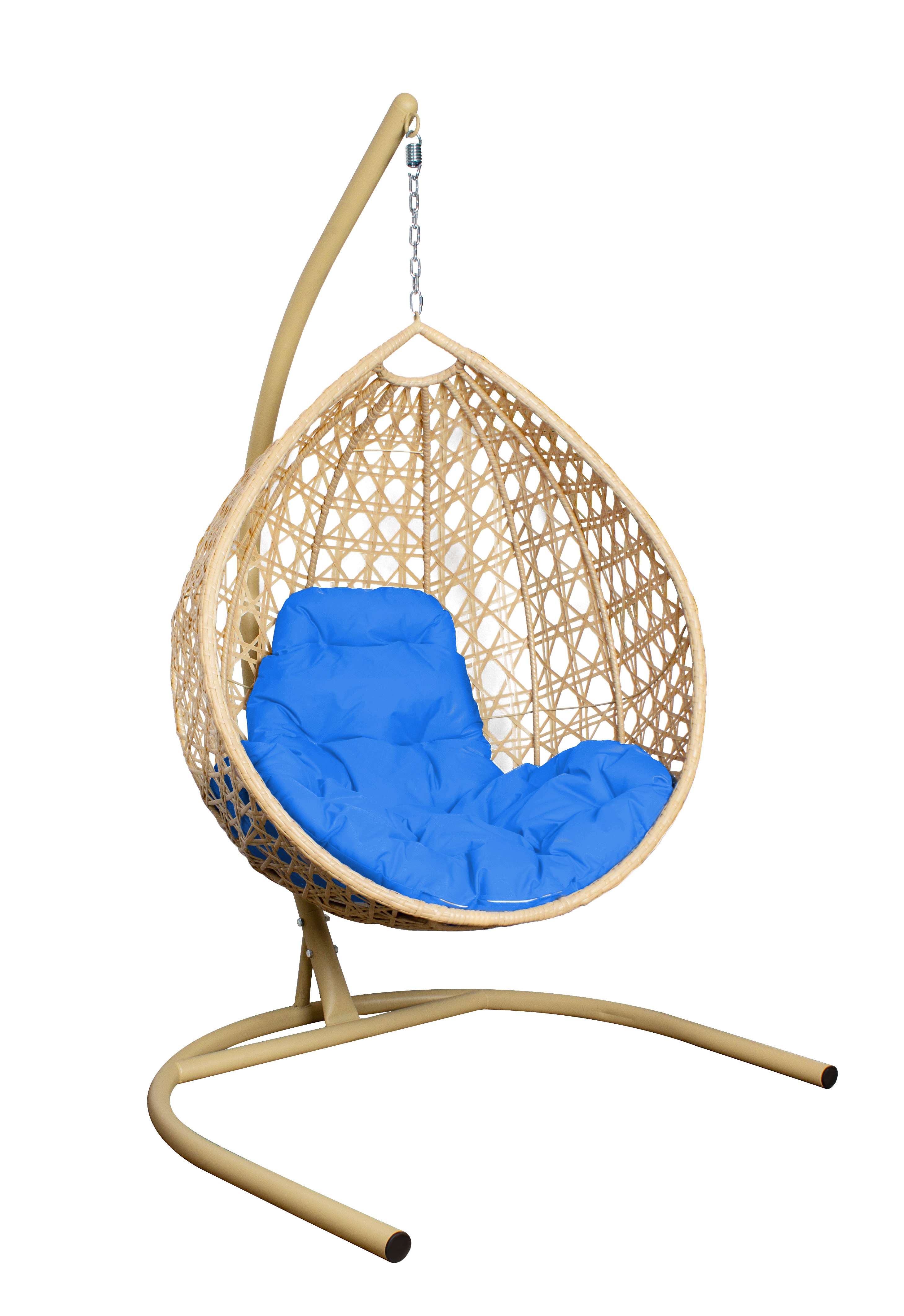 Изображение товара Кресло подвесное М-group Капля люкс 1 место до 120 кг бежевое/голубое