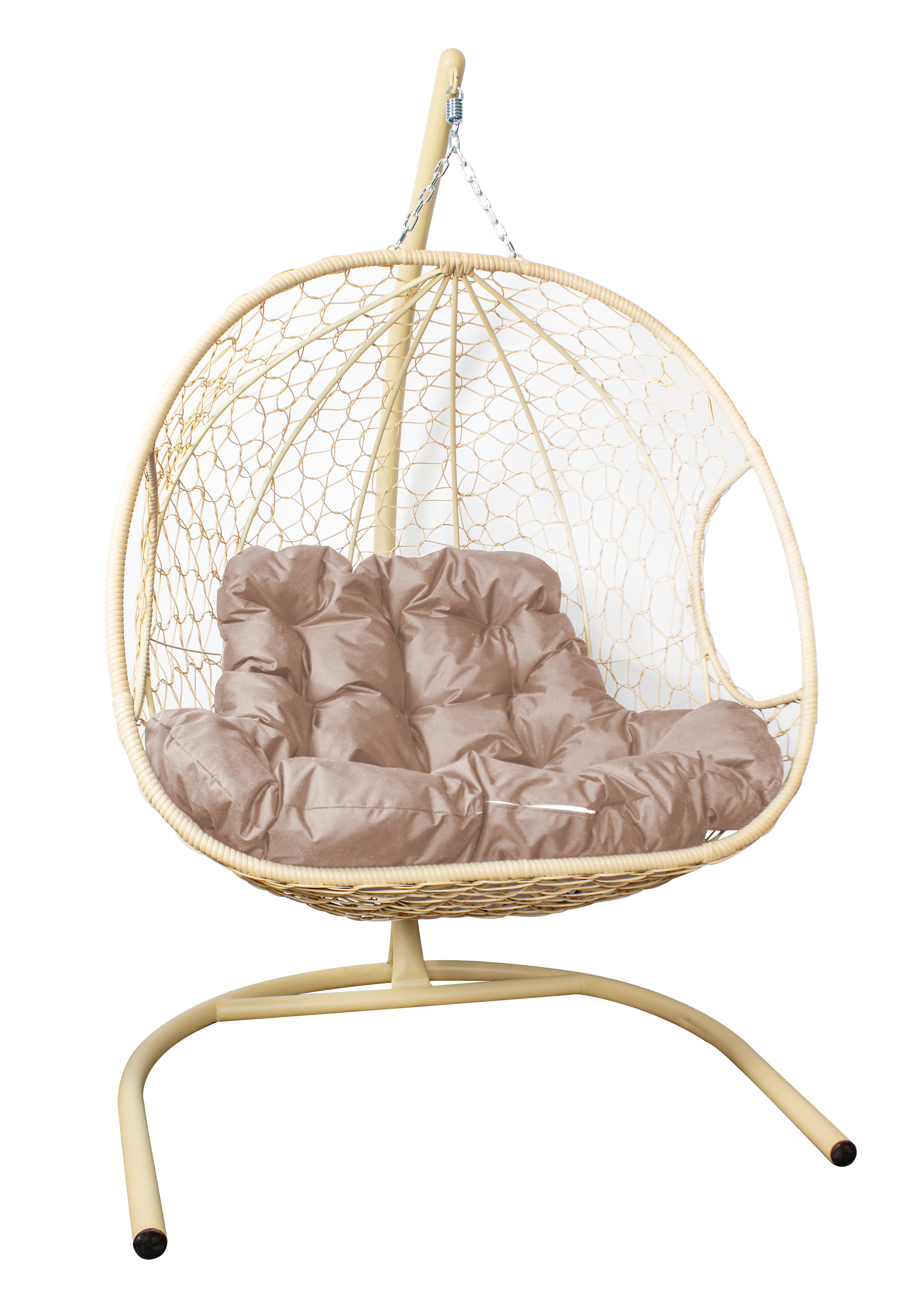 Изображение товара Кресло подвесное для двоих с ротангом и подушкой 130x186 см