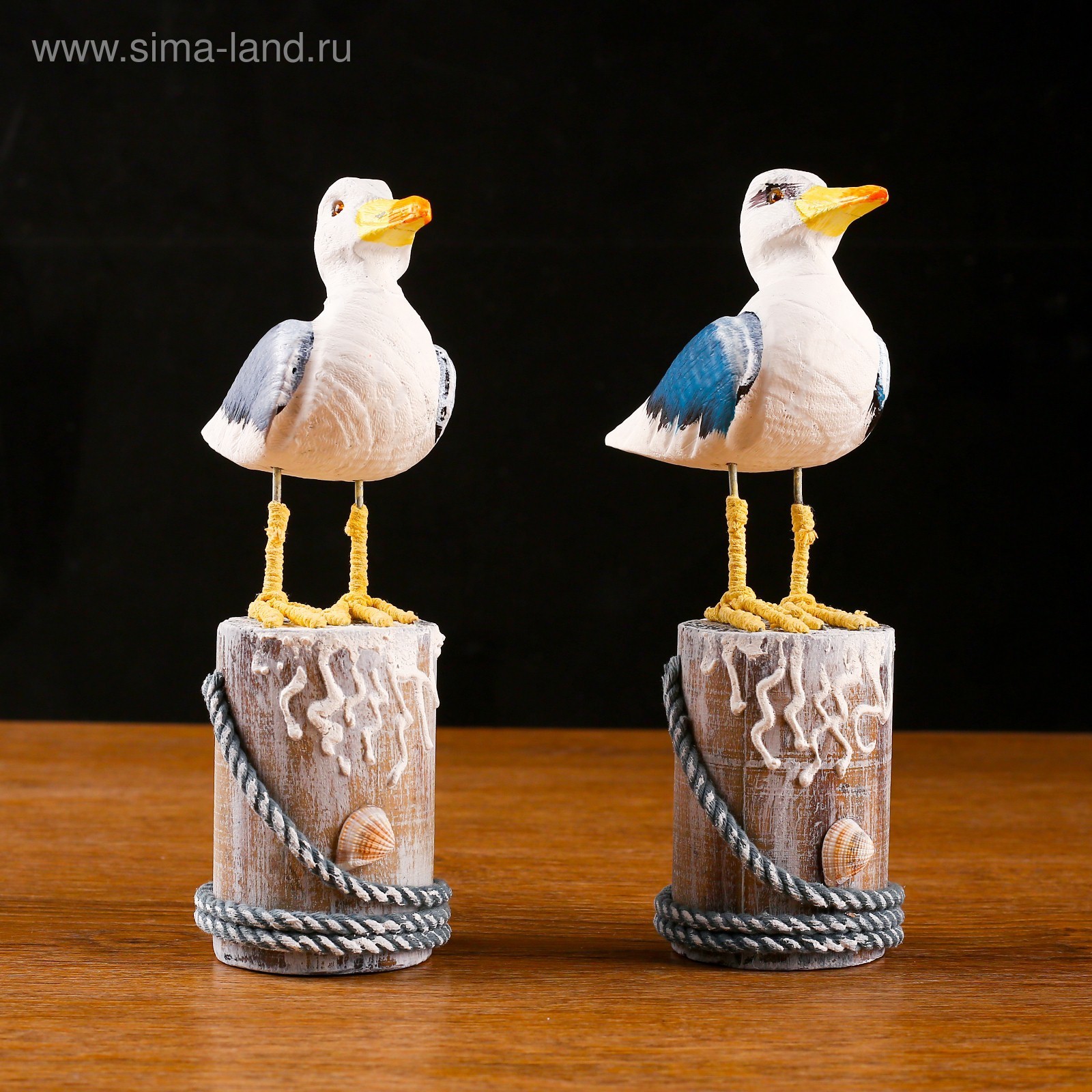 Изображение товара СИМА-ЛЕНД Чайка на пне — декоративная фигура 11х7х21 см