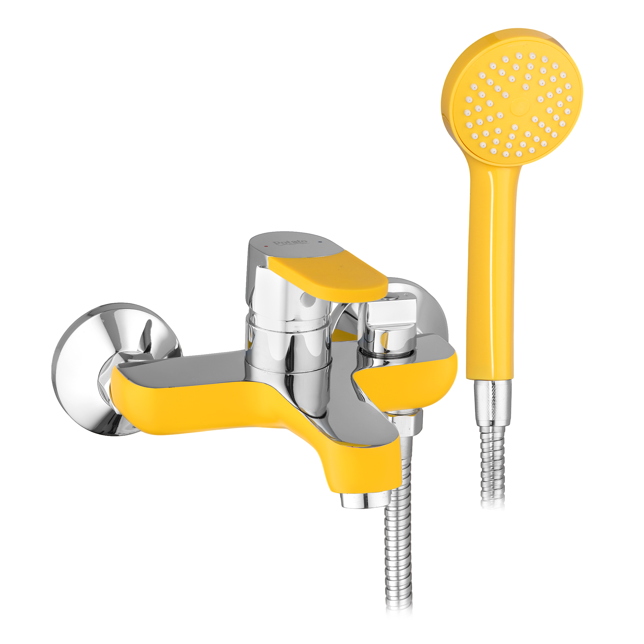 Изображение товара Смеситель для ванны Potato P30223-10 однорычажный с душевой лейкой цвет желтый