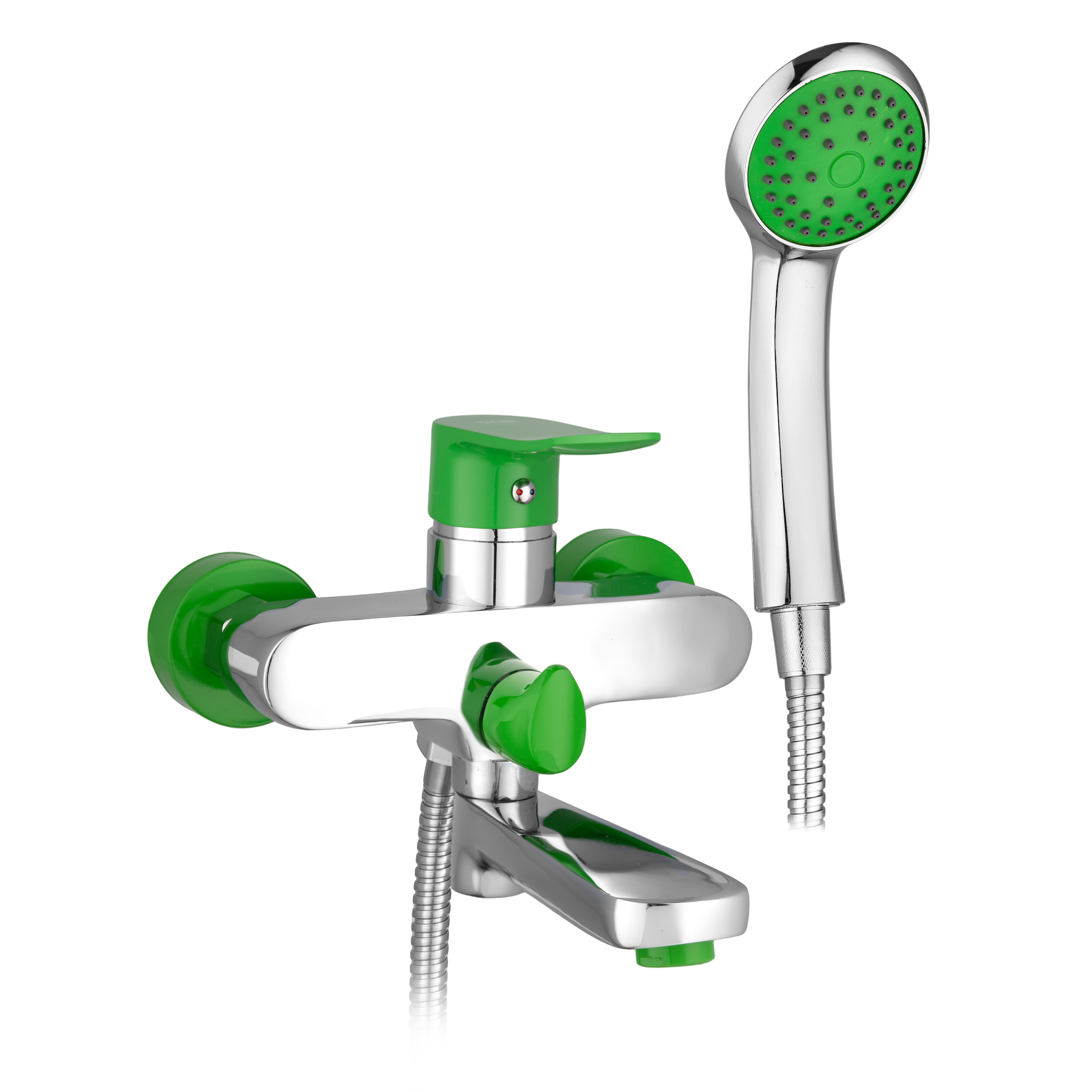 Изображение товара Смеситель для ванны Potato P3032-11 однорычажный с душевой лейкой цвет зеленый
