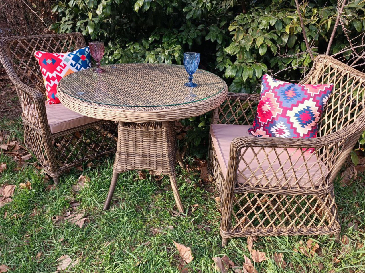 Изображение товара Набор садовой мебели Sunset Латте sm-3053 искусственный ротанг коричневый 3 предмета