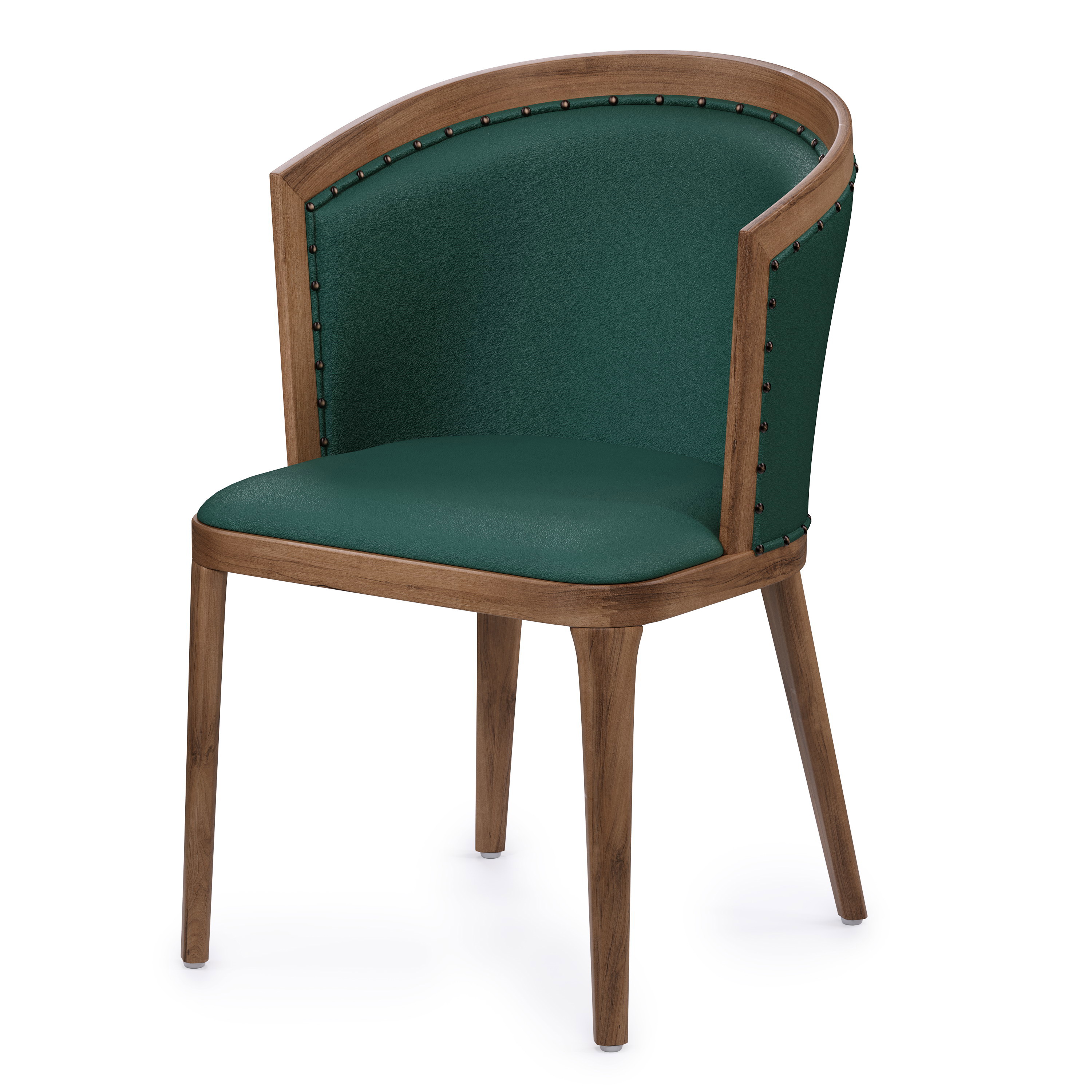 Изображение товара Стул Alsav Bizotti 52.5x83x61 см искусственная кожа цвет орех темный /экокожа dark green