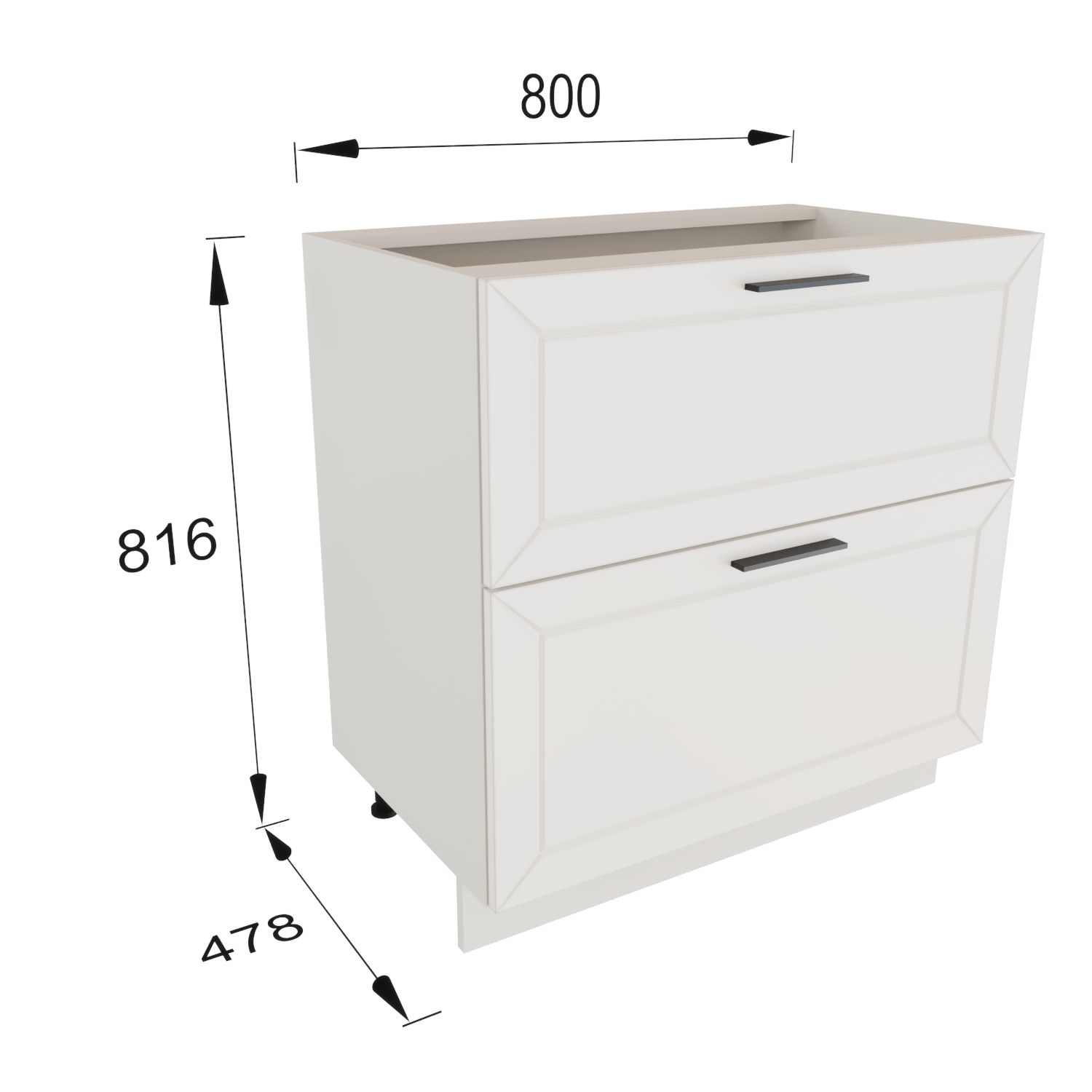 Изображение товара Напольный шкаф Глетчер Сурская мебель 80x81.6x47.8 см цвет белый ЛДСП