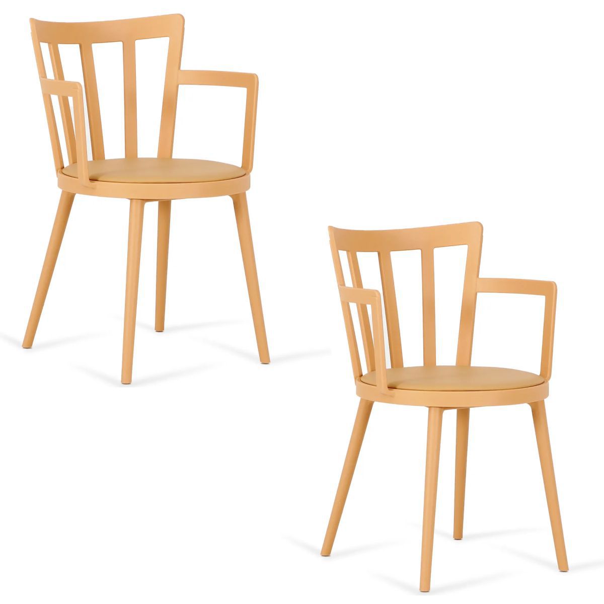 Изображение товара Комплект стульев 2 шт Огого обстановочка! Sudoku 51.5x76.5x53 см пластик цвет желтый