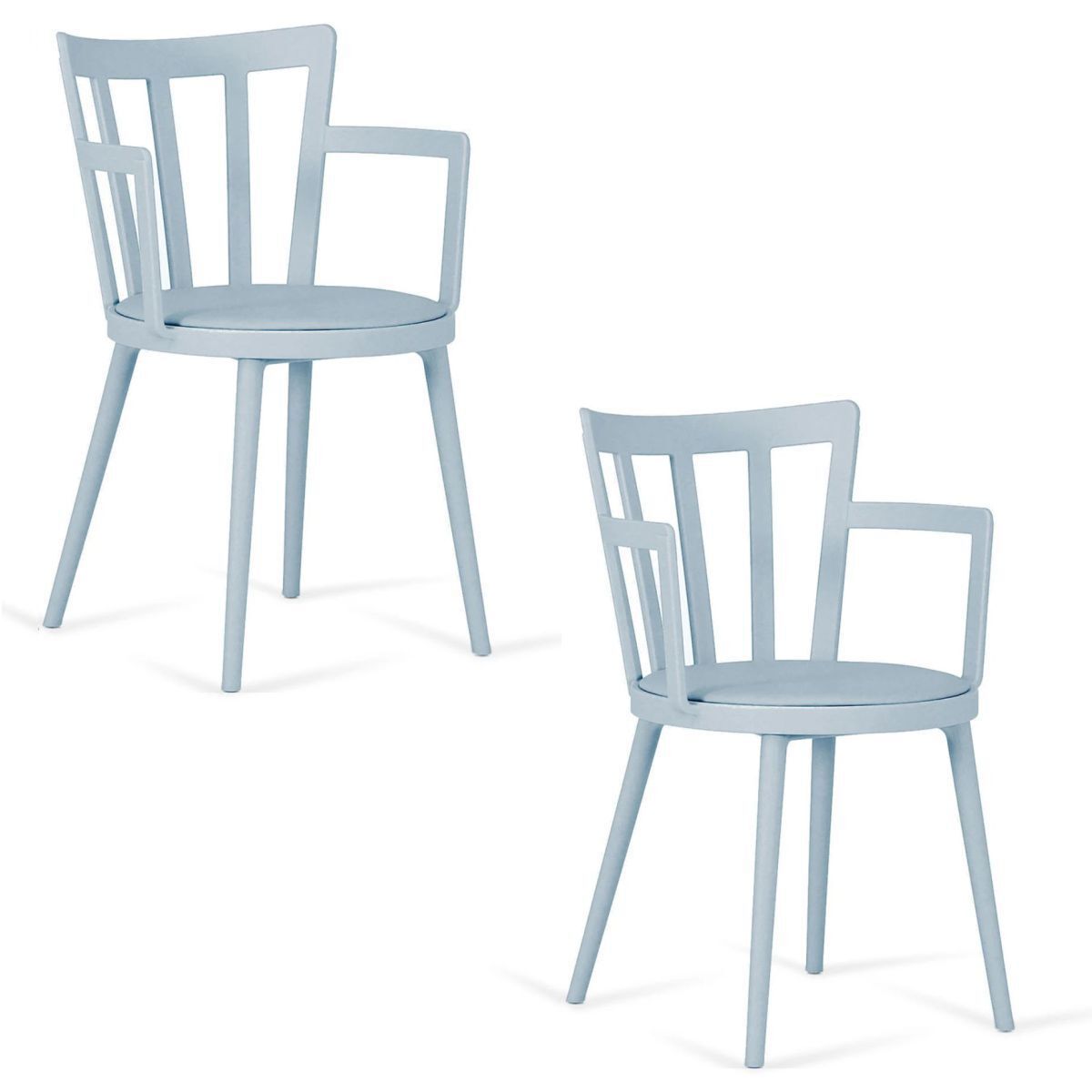 Изображение товара Комплект стульев 2 шт Огого Обстановочка! Sudoku 51.50x76.50x53 см искусственная кожа цвет голубой