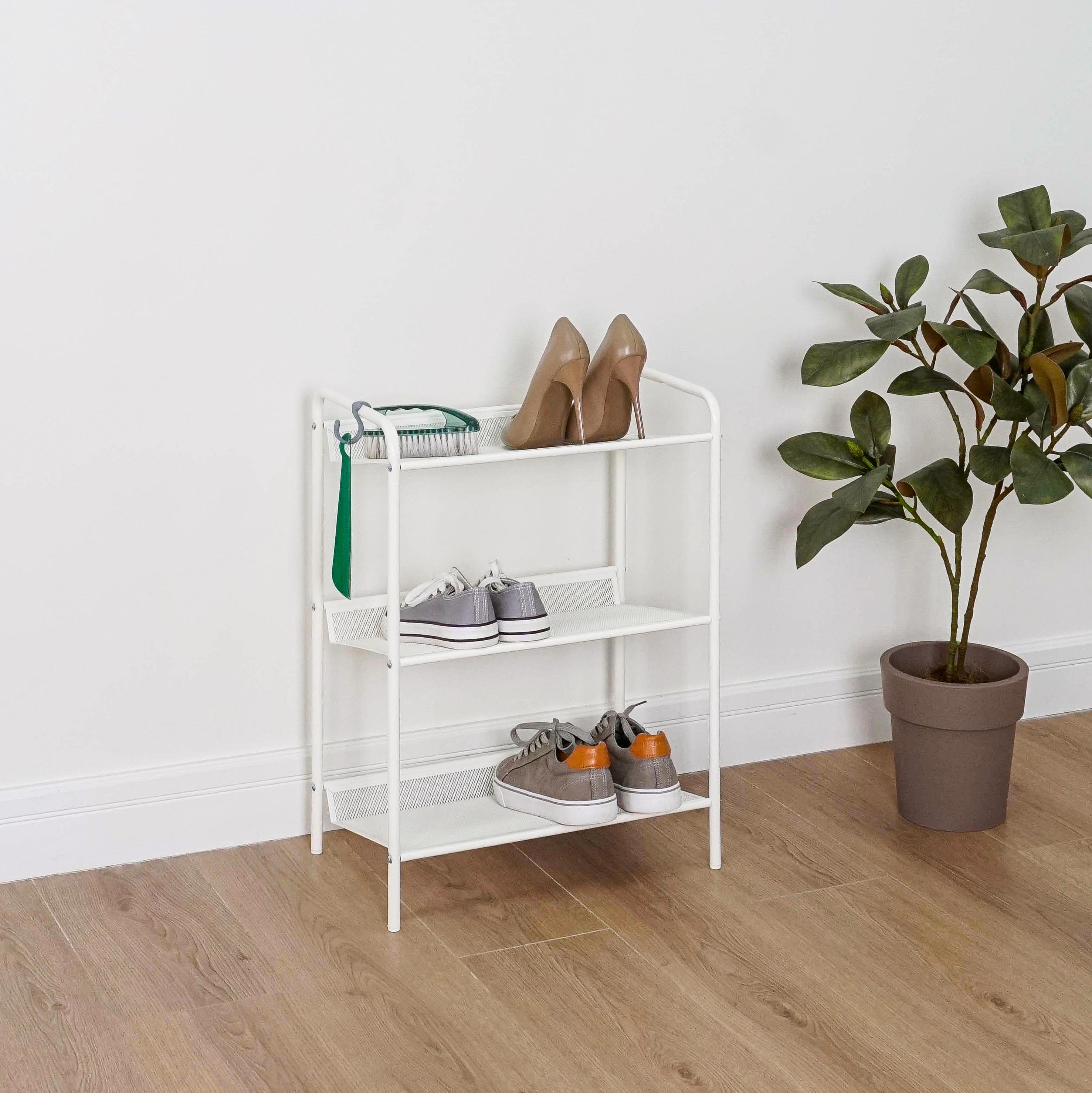 Изображение товара Этажерка для обуви Женева 13 45x60x27 см металл белая матовая