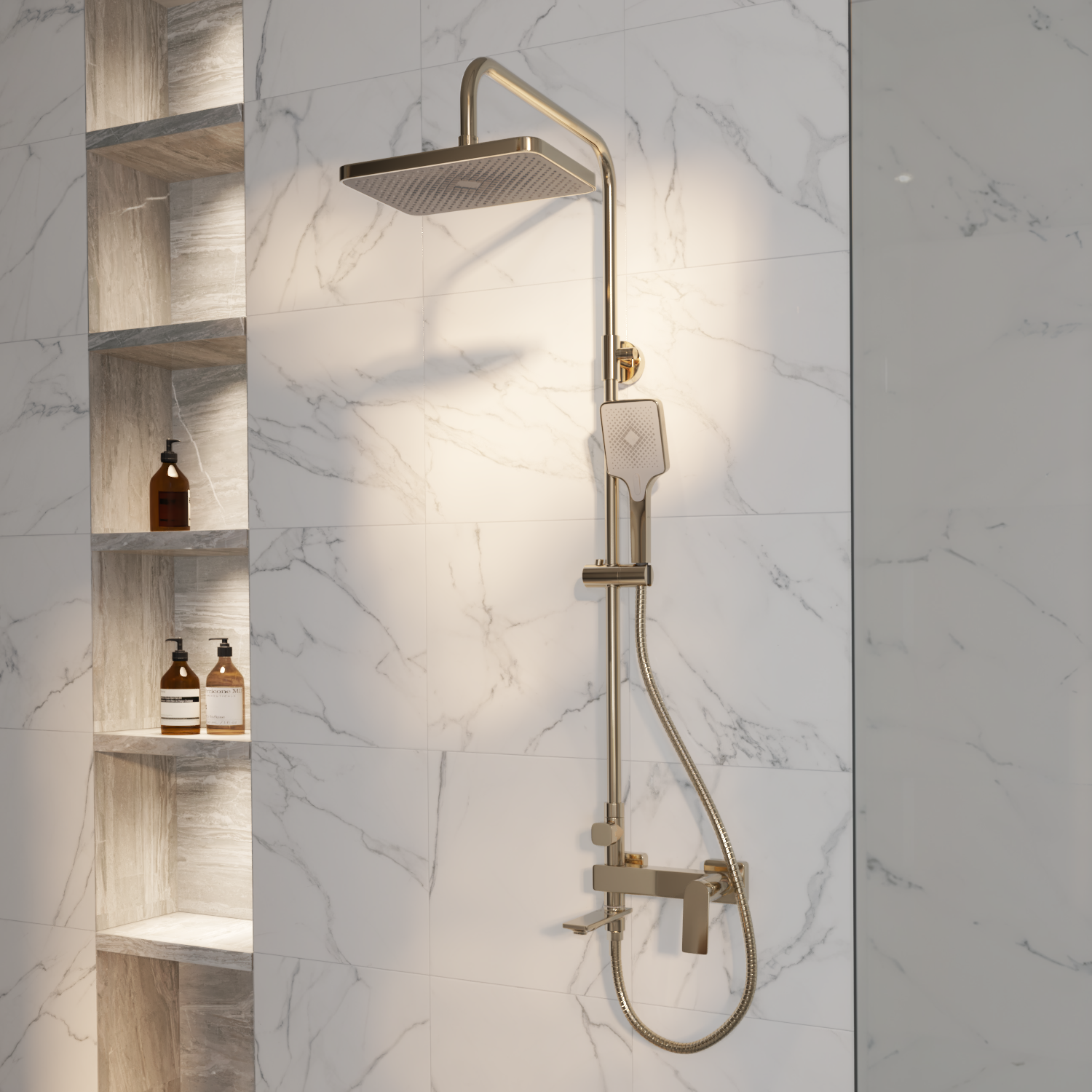 Изображение товара Душевая система Osgard Endi со смесителем 3 режима цвет золото