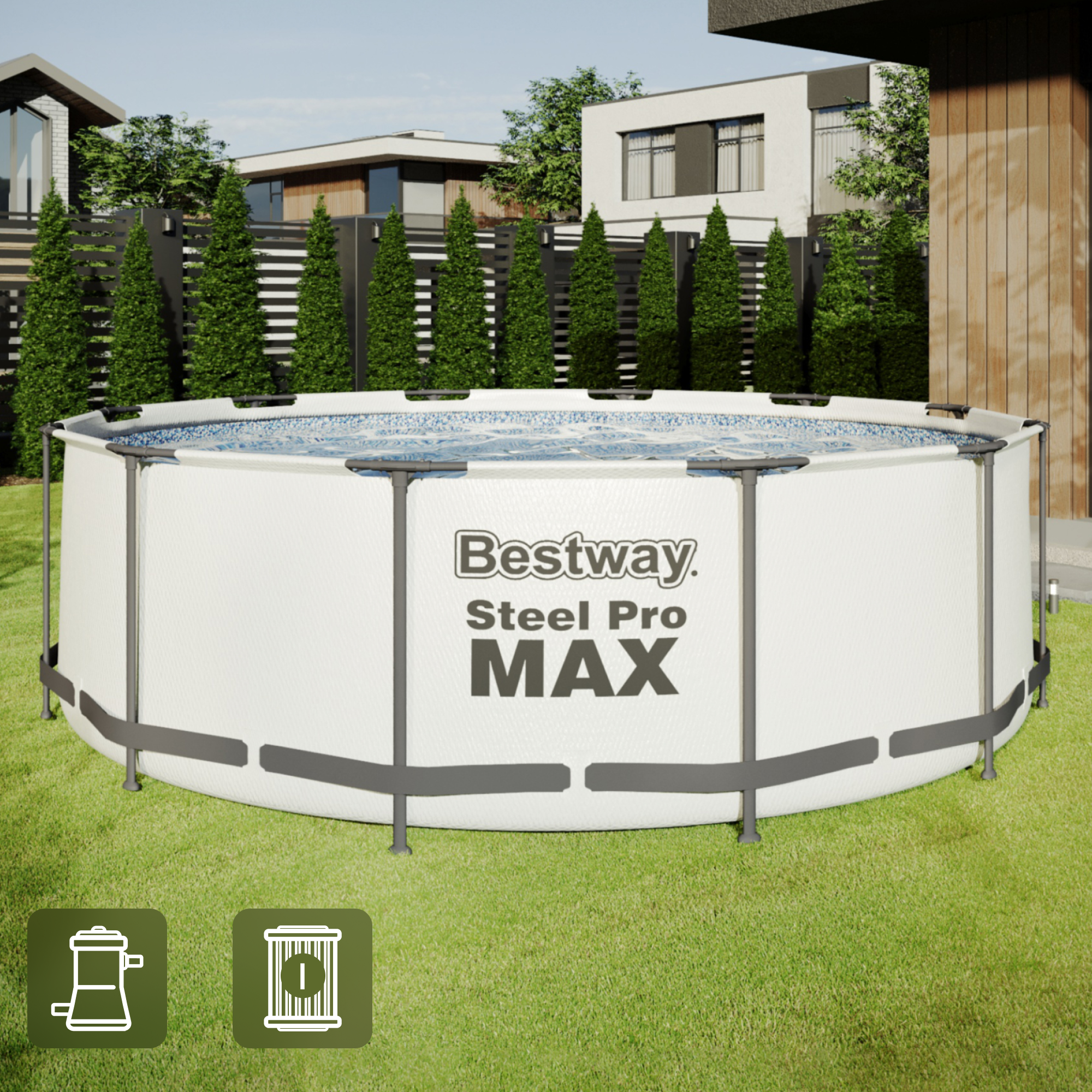 Изображение товара Каркасный бассейн Bestway 56260 366x100 см сборно-разборная конструкция для водных развлечений