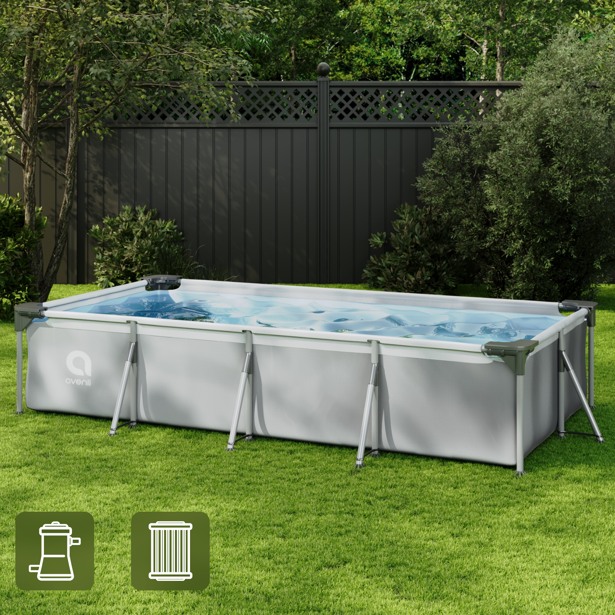 Каркасный бассейн Avenli 6075 л