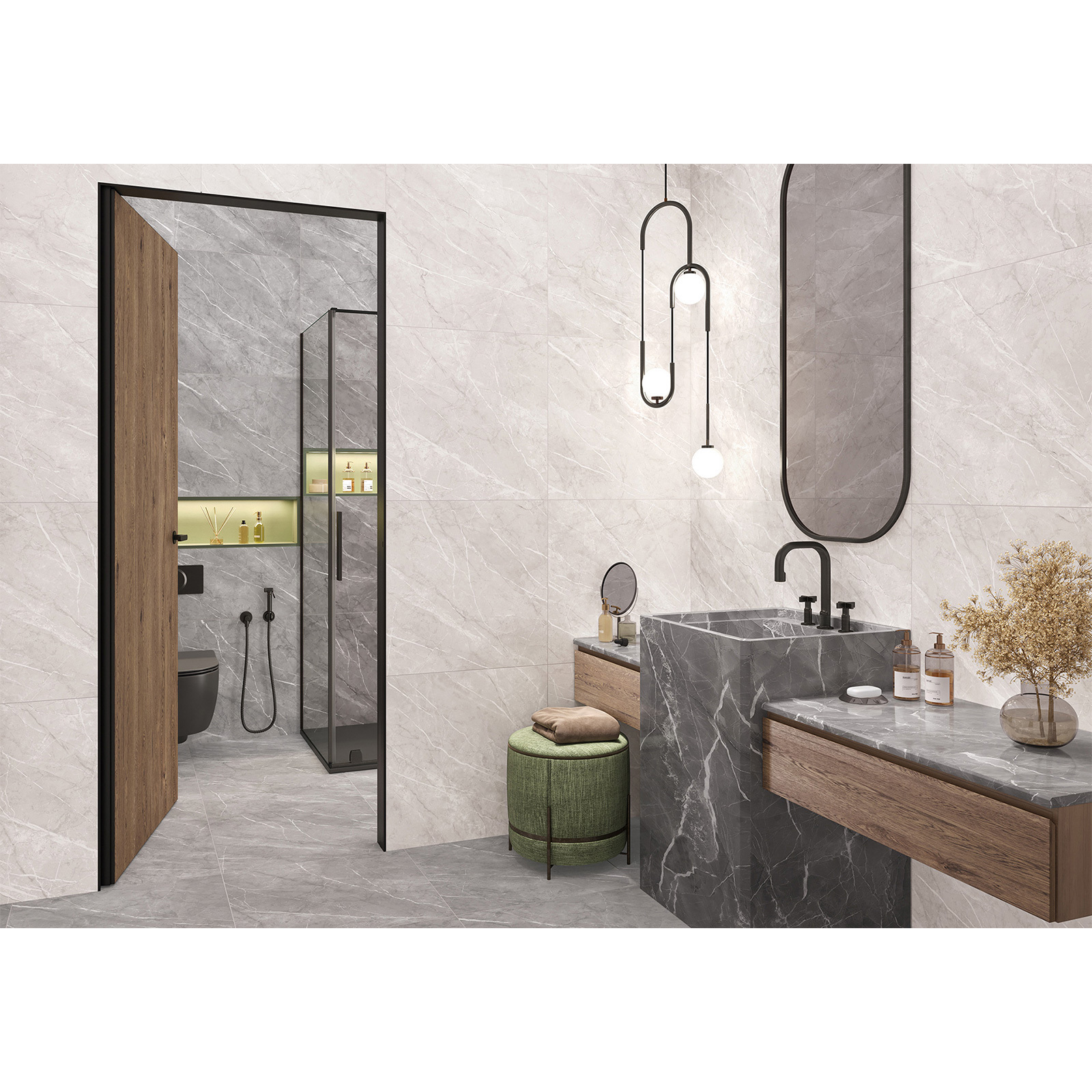 Изображение товара Керамогранит Alma Ceramica Pulpis 60x60 см серый с матовой поверхностью