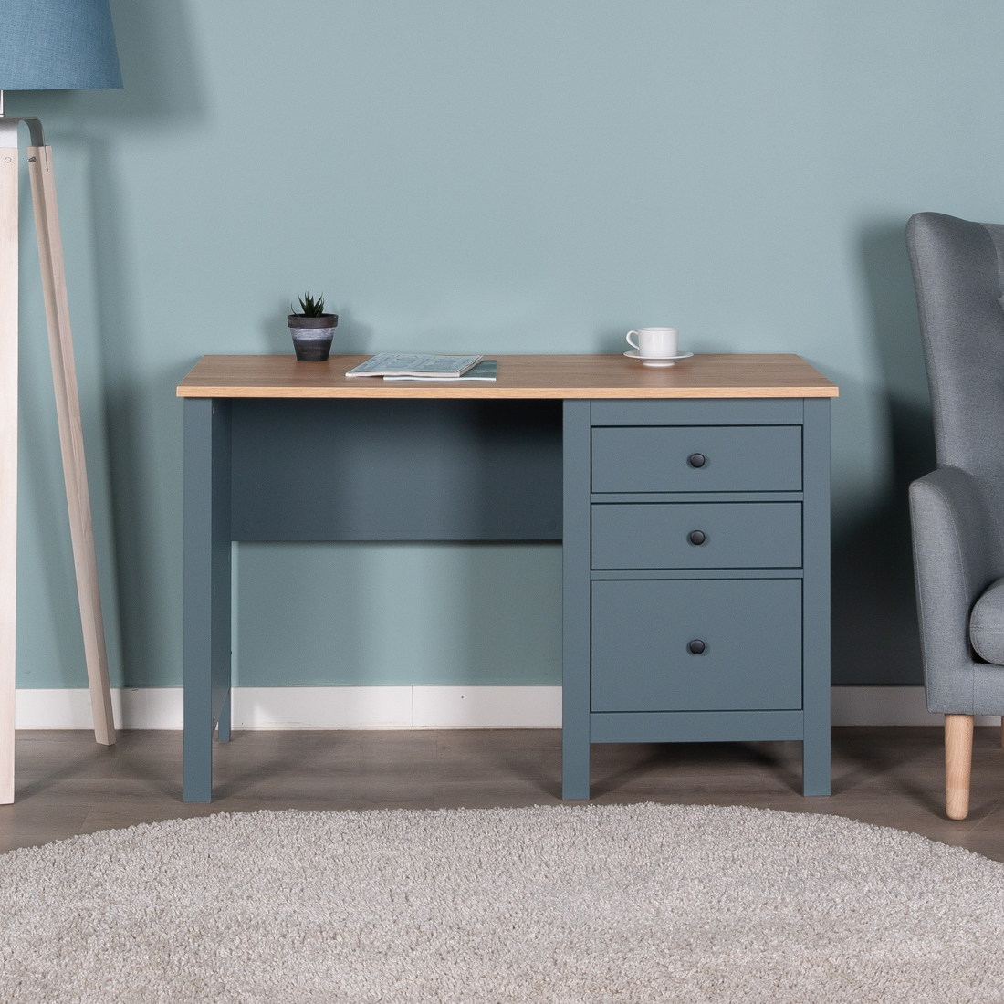 Изображение товара Письменный стол Гуд Лакк САГА 120x76.3x56 см бирюзовый