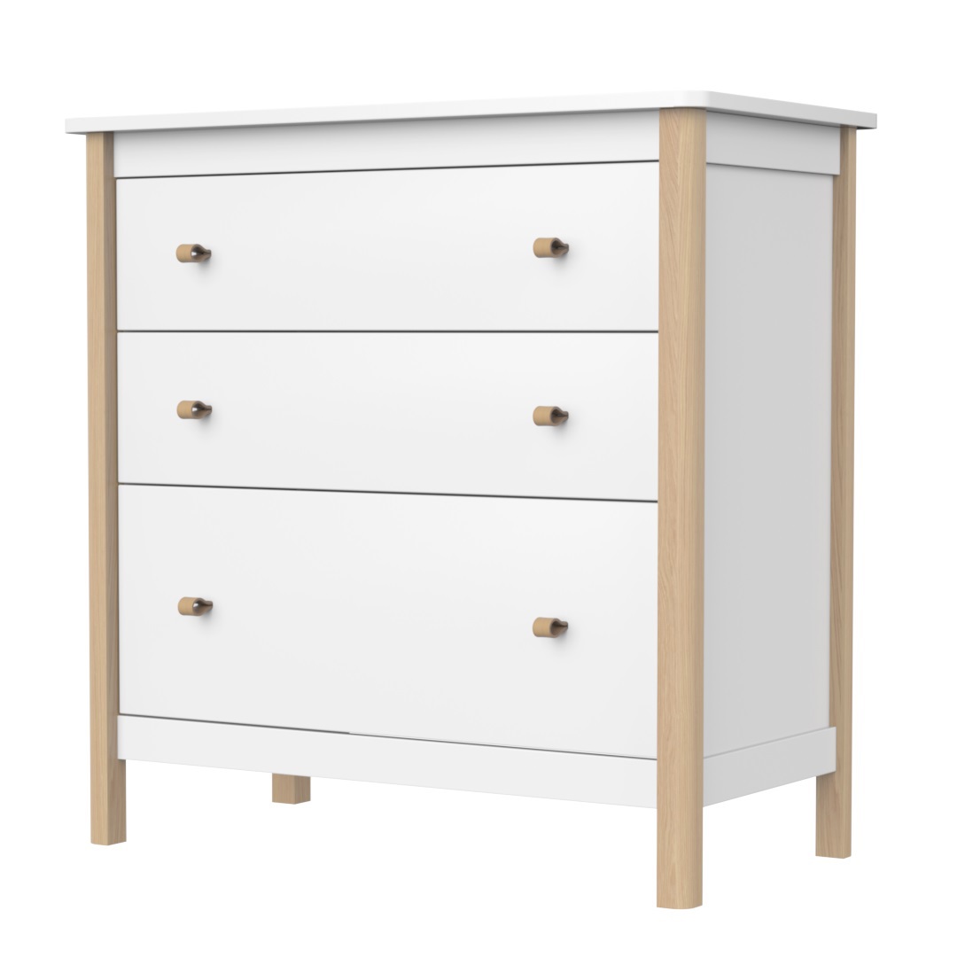 Изображение товара Комод Ellipse furniture Classic с 3 ящиками белого цвета