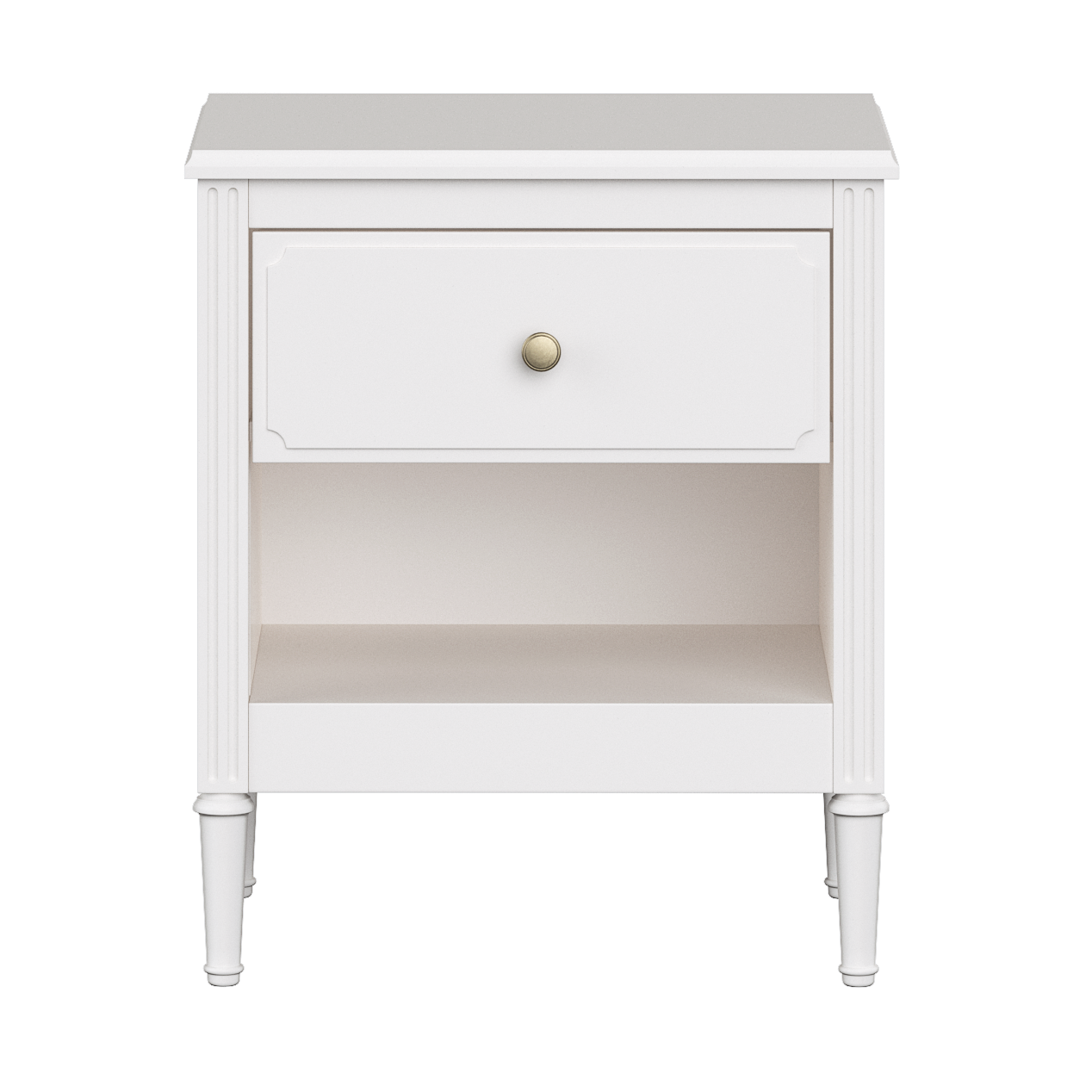 Изображение товара Тумба прикроватная Ellipse EТ010201010105 белая 56x66x43 см с одним ящиком