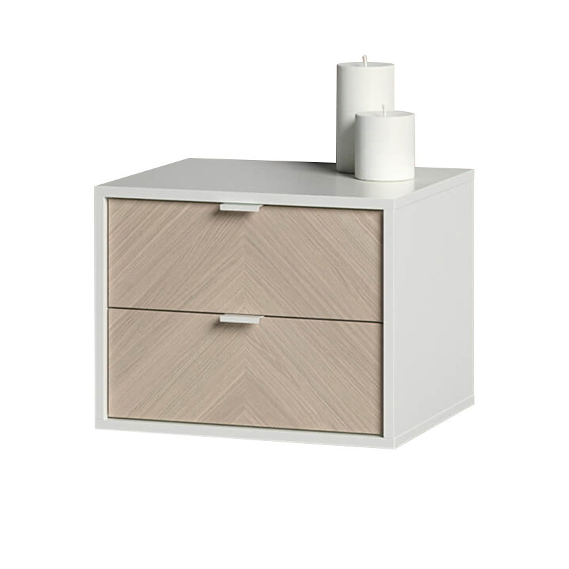 Изображение товара Тумба прикроватная Ellipse furniture 47.4x36.6x41 см с двумя ящиками белая