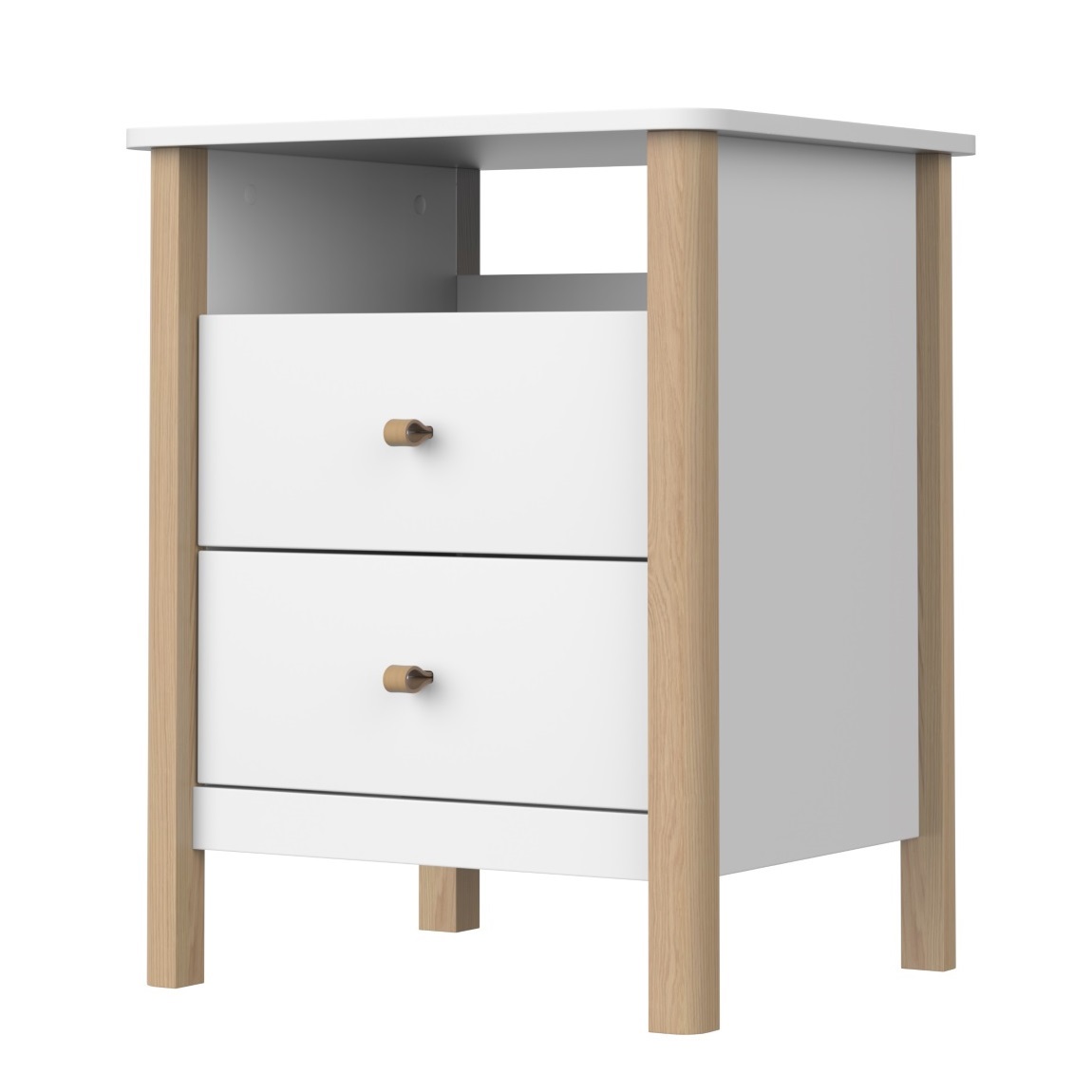 Изображение товара Прикроватная тумба Ellipse furniture 56x69x50 см с ящиком и кожаной ручкой