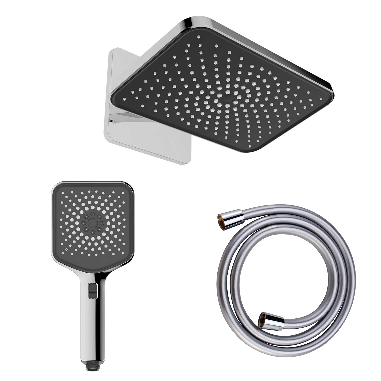 Изображение товара Верхний душ VINCEA Inspire 27.1 см, хром, 3 режимa, шланг 150 см