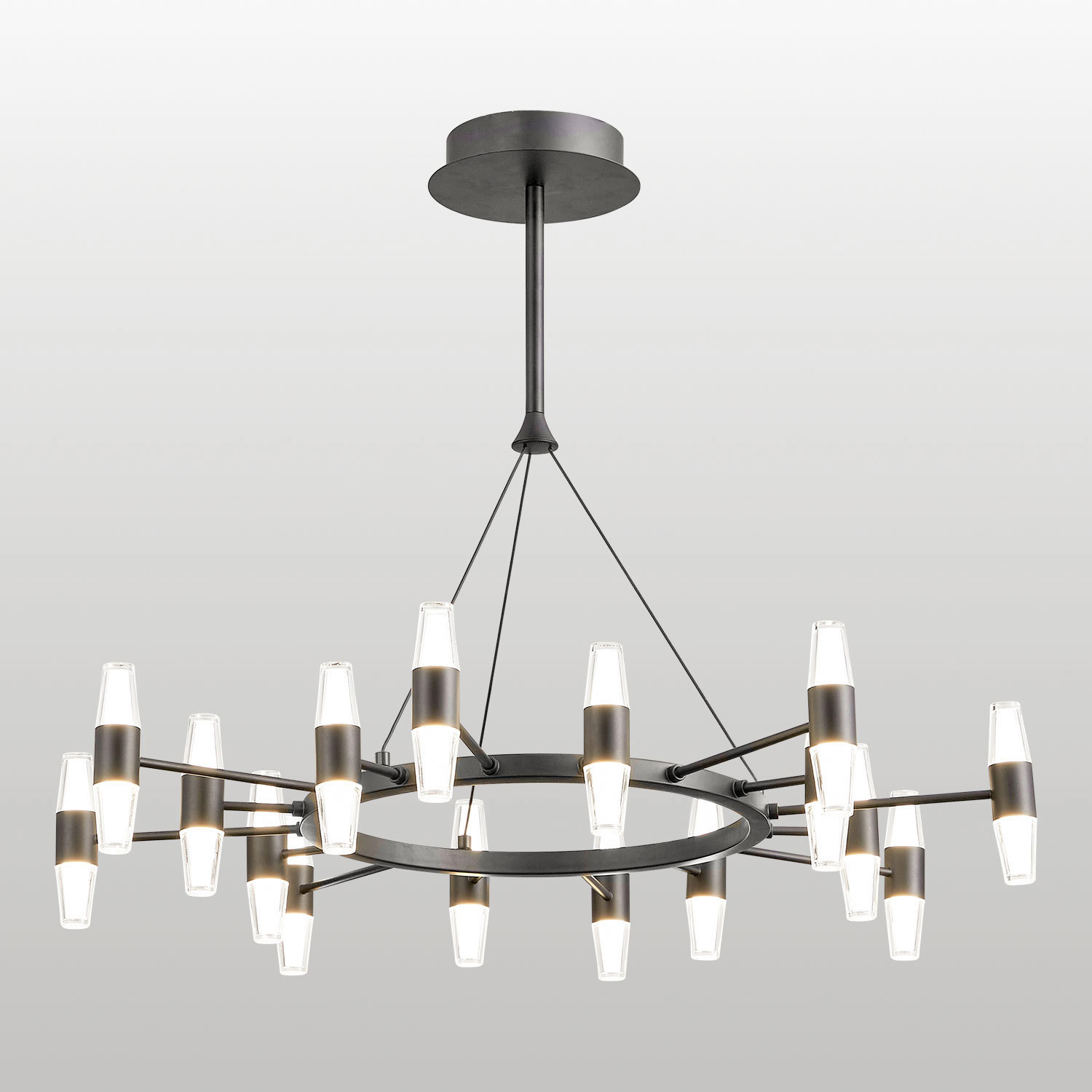 Изображение товара Люстра подвесная Lussole Hopkins Lsp-7407 современная черная 32 плафона