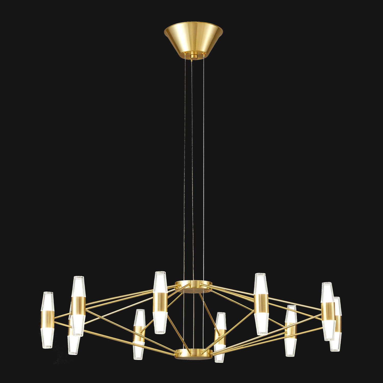 Изображение товара Люстра подвесная Lussole Hopkins Lsp-7409 25 м² нейтральный белый свет золото