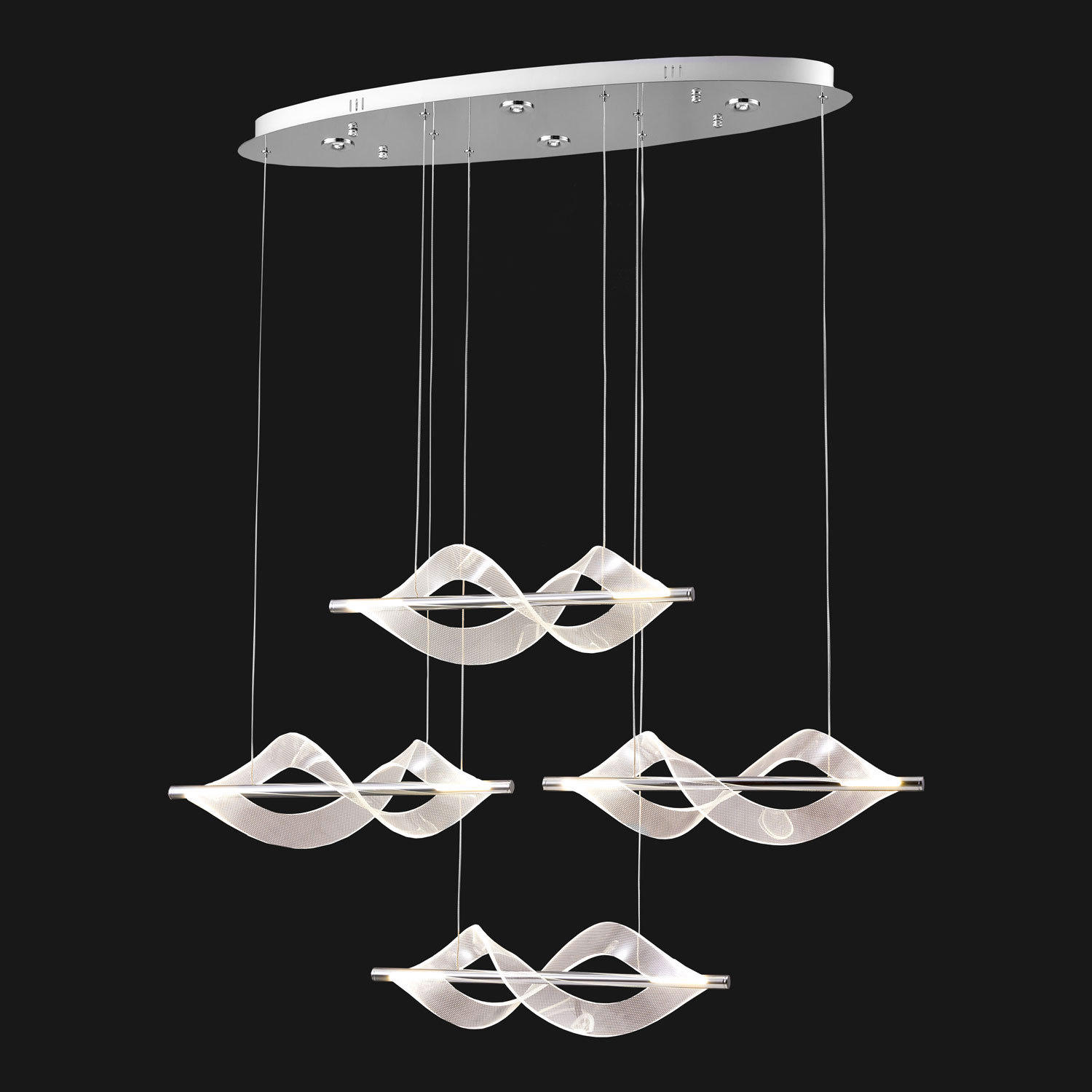 Изображение товара Люстра подвесная светодиодная Lussole Knox Lsp-7412 30м² нейтральный белый хром