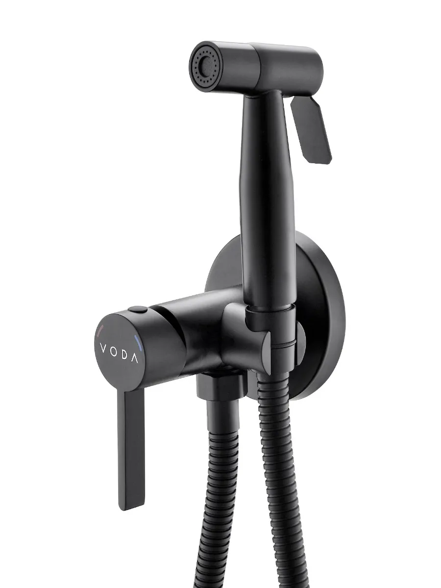 Изображение товара Смеситель скрытого монтажа с гигиеническим душем Voda VSL01B однорычажный цвет черный